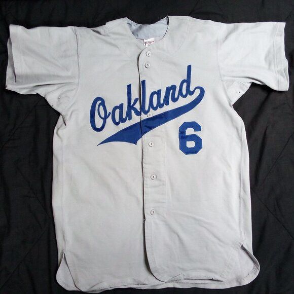 Vintage Vintage Oakland Script Spell Out Baseball Jersey Size US L / EU 52-54 / 3 - 2 Thumbnail