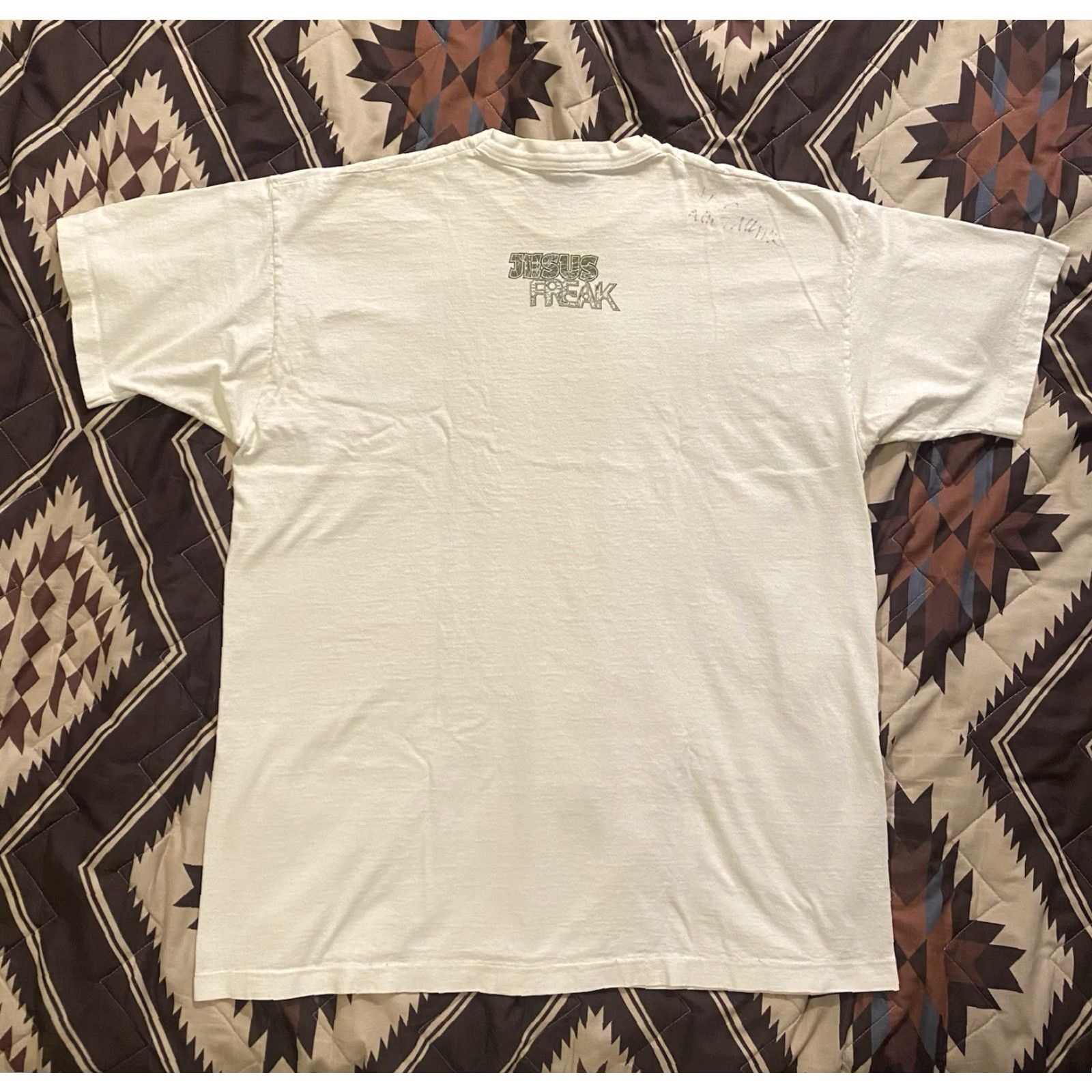 Fruit Of The Loom VINTAGE Fruit of the Loom T-Shirt 2XL White Crew Neck Short Sleeve Double-Sided Jesus Freak Graphic Print 90s Retro Religion Mens Size US XXL / EU 58 / 5 - 3 Thumbnail