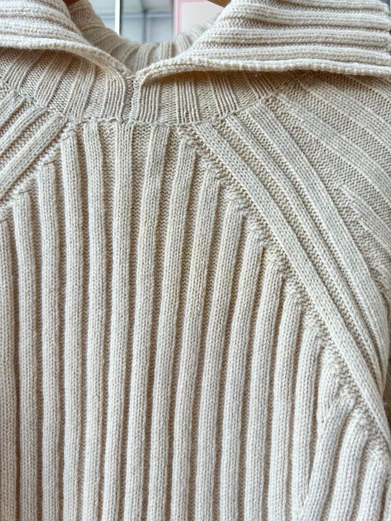 Celine Beige High Neck Knit Sweater with Red Stripe Size US XS / EU 42 / 0 - 6 Thumbnail