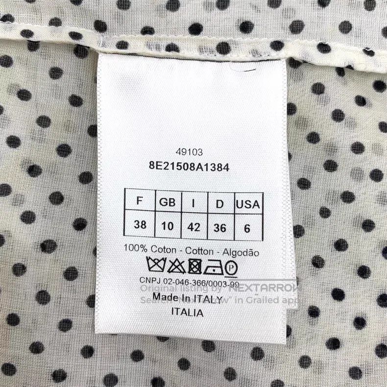 Dior Dior Colour-blocked polka dot love print cotton lapel sing Size XS / US 0-2 / IT 36-38 - 9 Thumbnail