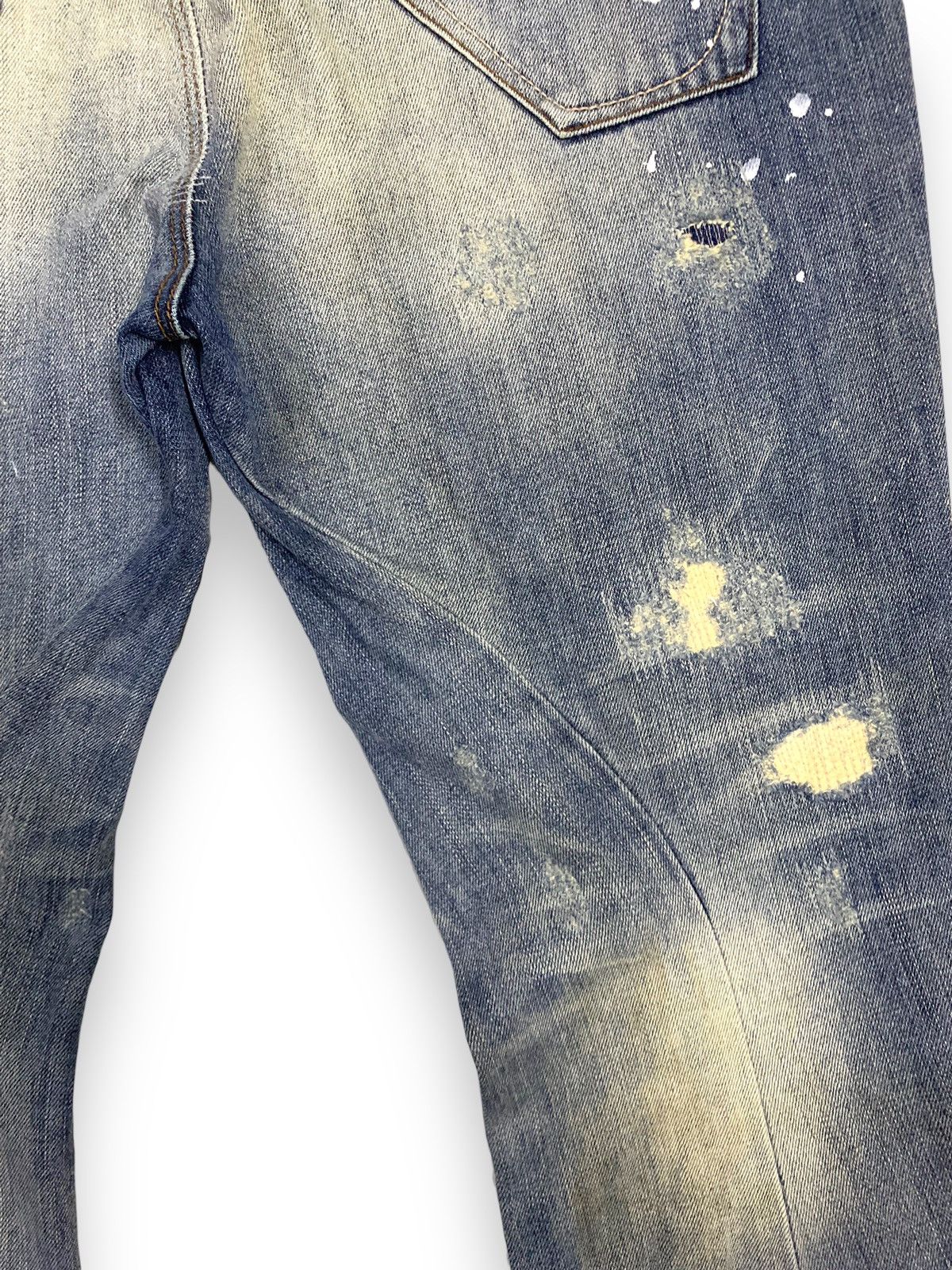 14th Addiction Japanese Brand Buckle Back Splatter Distressed Punk Jeans Size US 32 / EU 48 - 15 Thumbnail