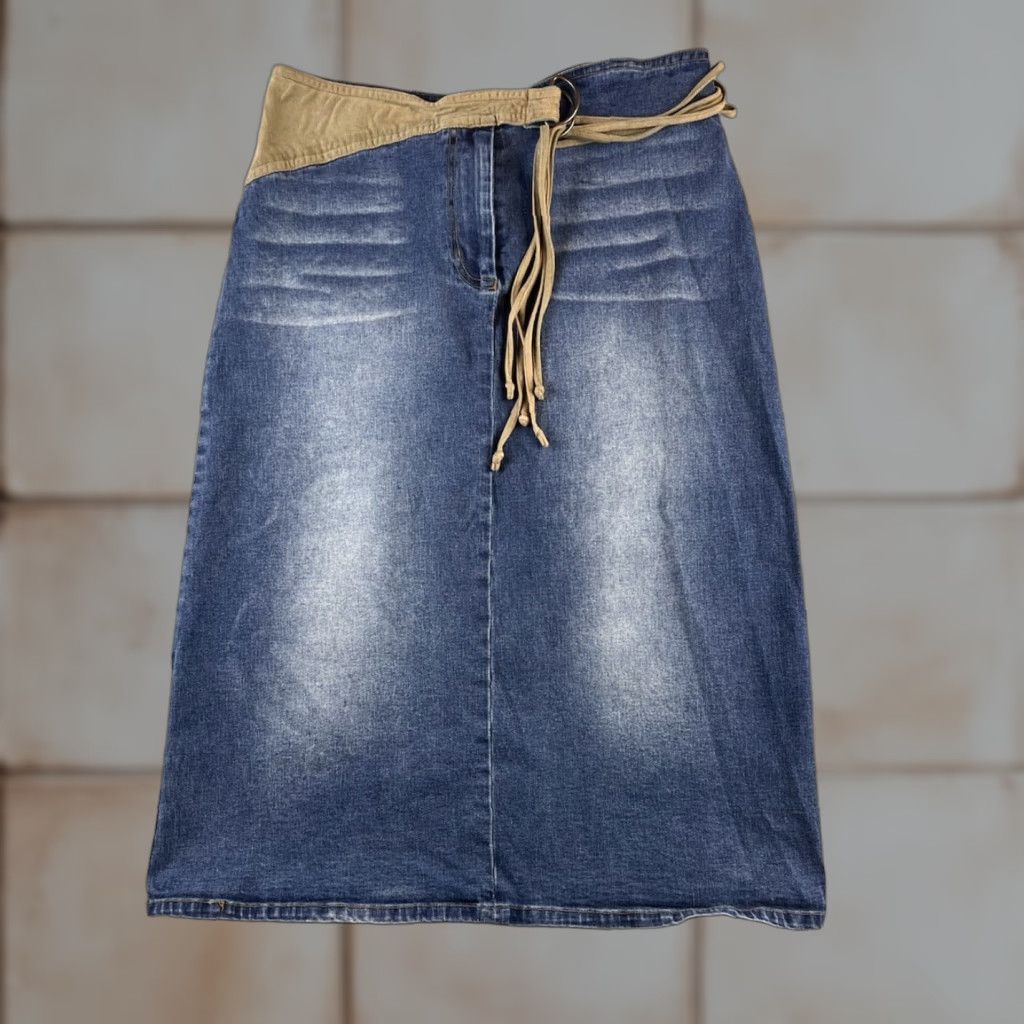 Vintage VINTAGE Me And You Skirt Womens M Blue Boho Midi Pockets Jeans Casual 90s Size 32" / US 10 / IT 46 - 1 Thumbnail