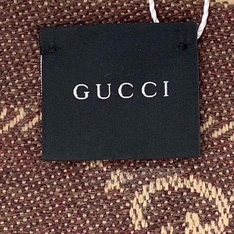 Gucci Gucci Brown logo jacquard full print wool tassel scarf Size ONE SIZE - 8 Thumbnail