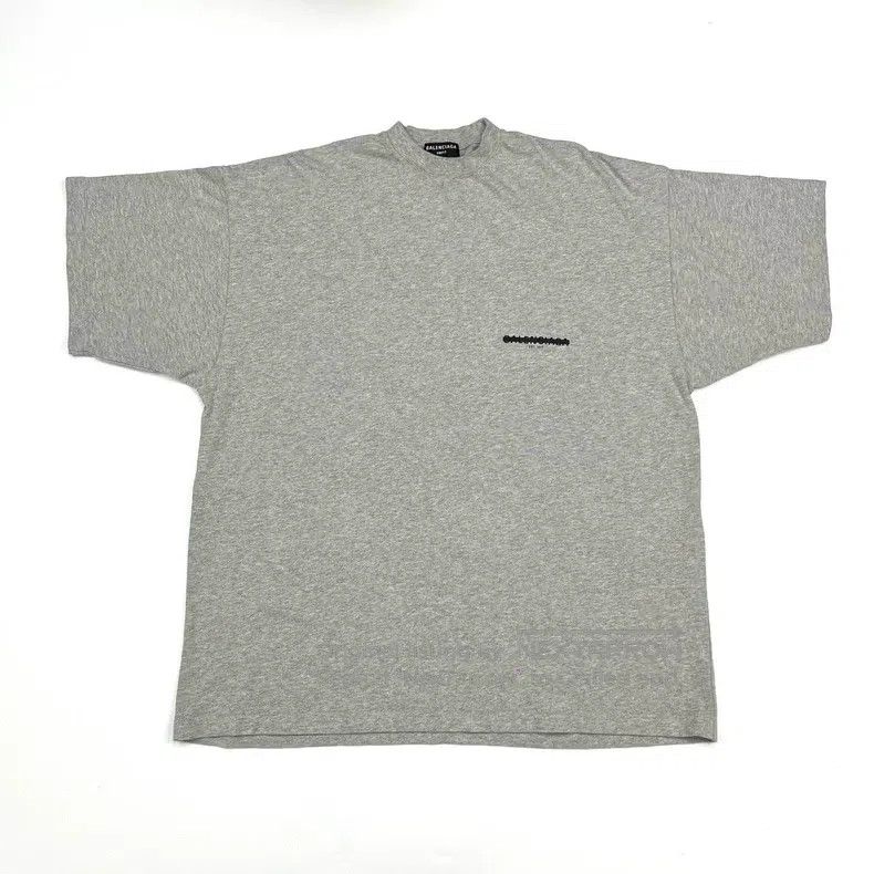 Balenciaga Balenciaga Grey Front and Back Letter Logo Striped Tape Sh Size US M / EU 48-50 / 2 - 1 Thumbnail