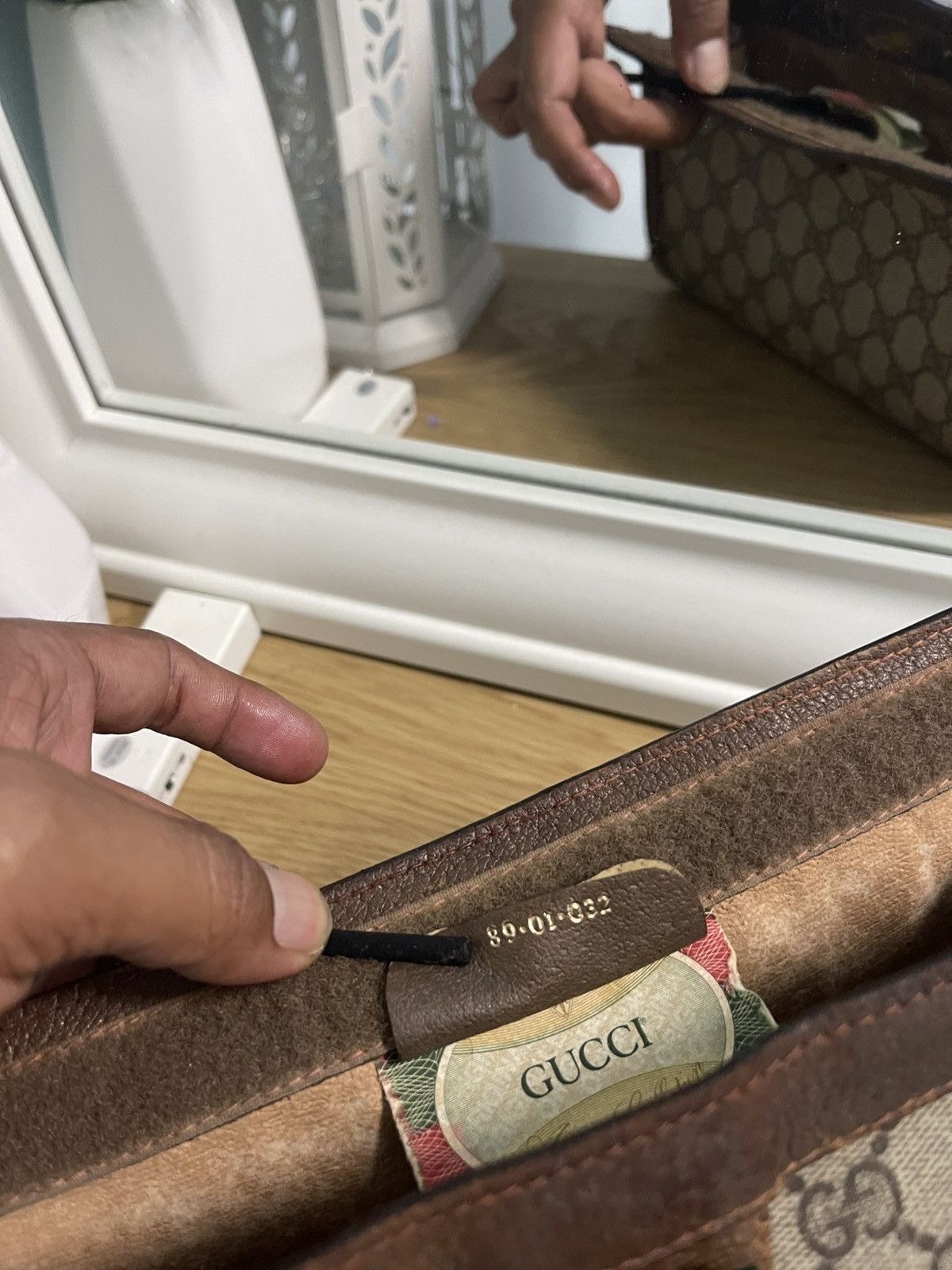 Gucci × Vintage GUCCI GG Supreme Web Sherry Line Clutch Bag Size ONE SIZE - 9 Thumbnail