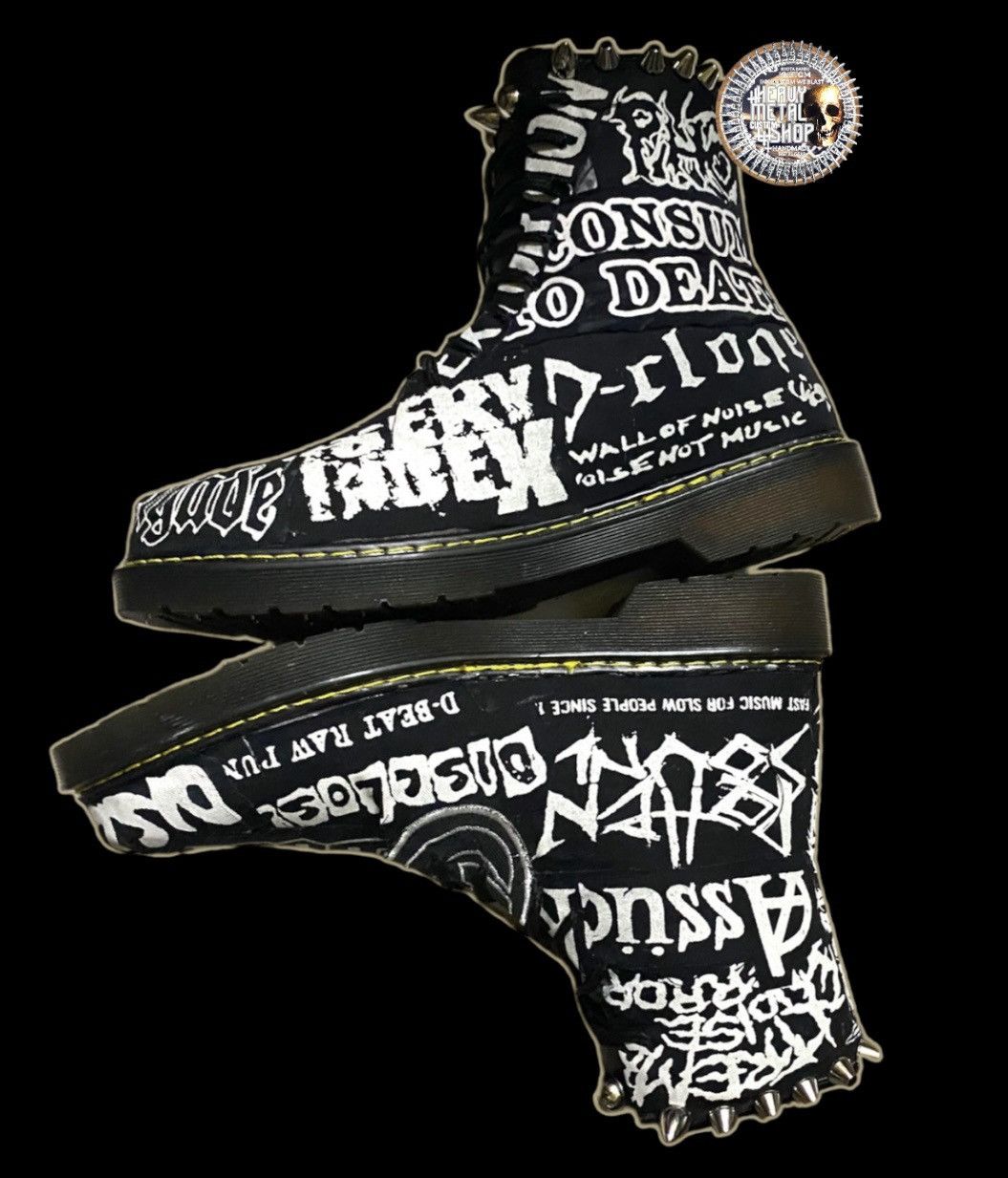 Designer × Other Custom Made Metal Punk Grindcore Boots Size US 8 / EU 41 - 1 Thumbnail