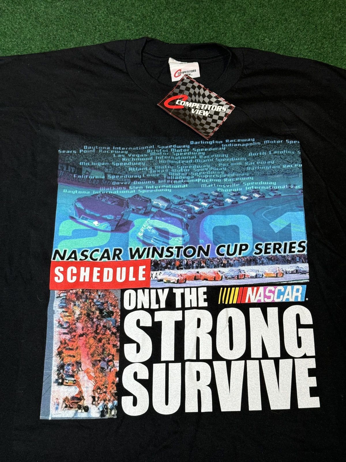 NASCAR × Vintage Vintage Y2K Nascar Only The Strong Survive Attitude T Shirt Size US XL / EU 56 / 4 - 2 Thumbnail