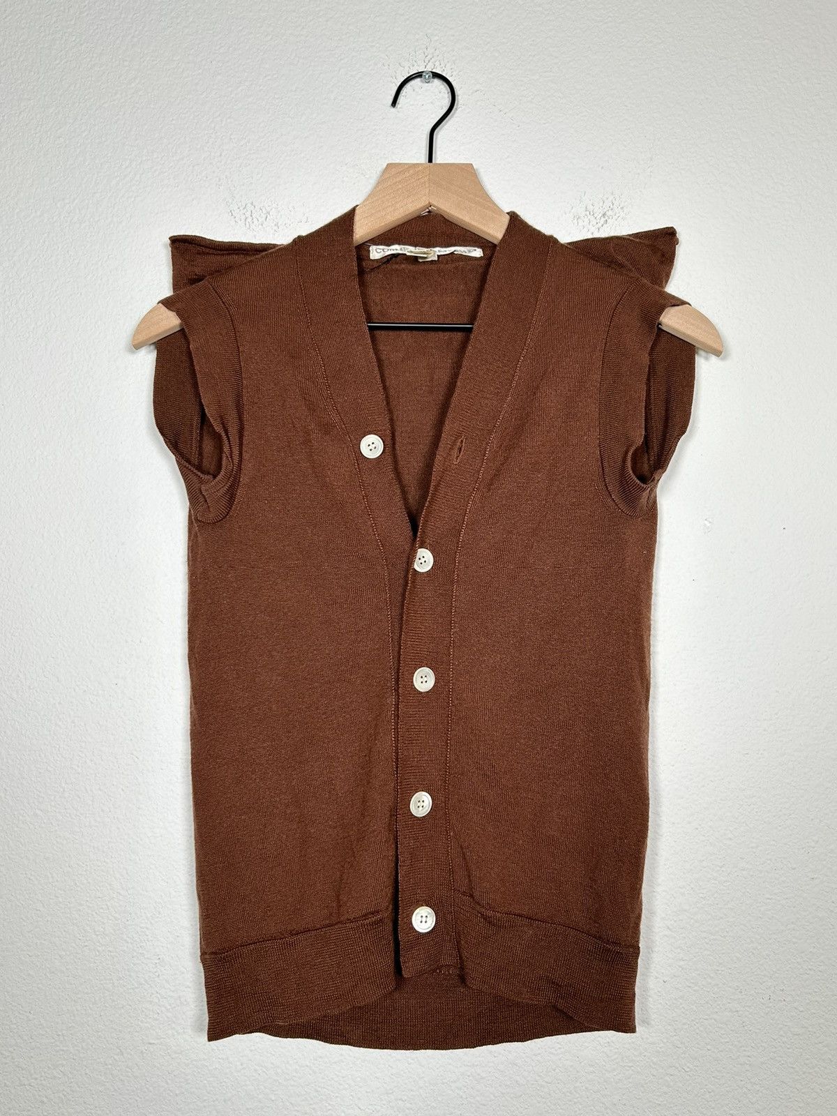 Comme des Garcons Flat Knit Cardigan Vest Size US S / EU 44-46 / 1 - 1 Thumbnail