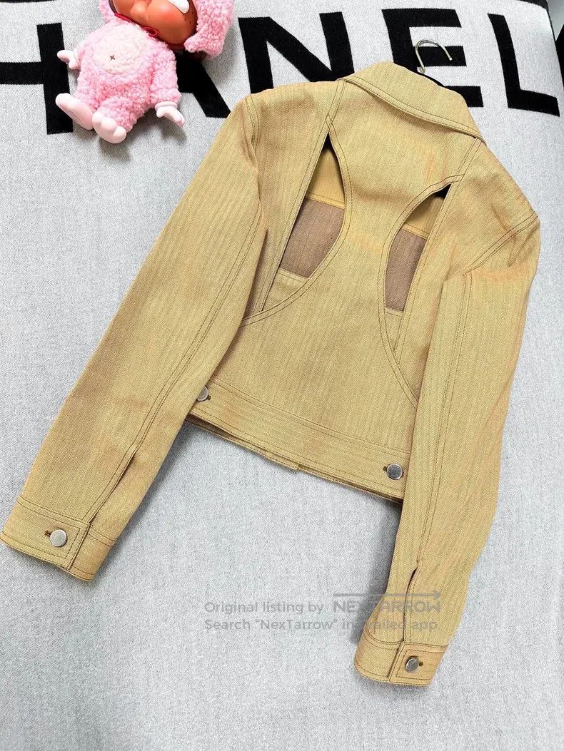 Hermes Hermes Khaki Canvas and Leather Patch Short Jacket Spring/ Size XS / US 0-2 / IT 36-38 - 6 Thumbnail