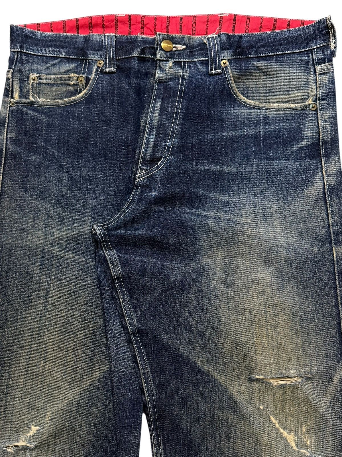 PHENOMENON Vintage 90s Japan Phenomenon Faded Whisker Distress Wide Leg Size US 36 / EU 52 - 3 Thumbnail