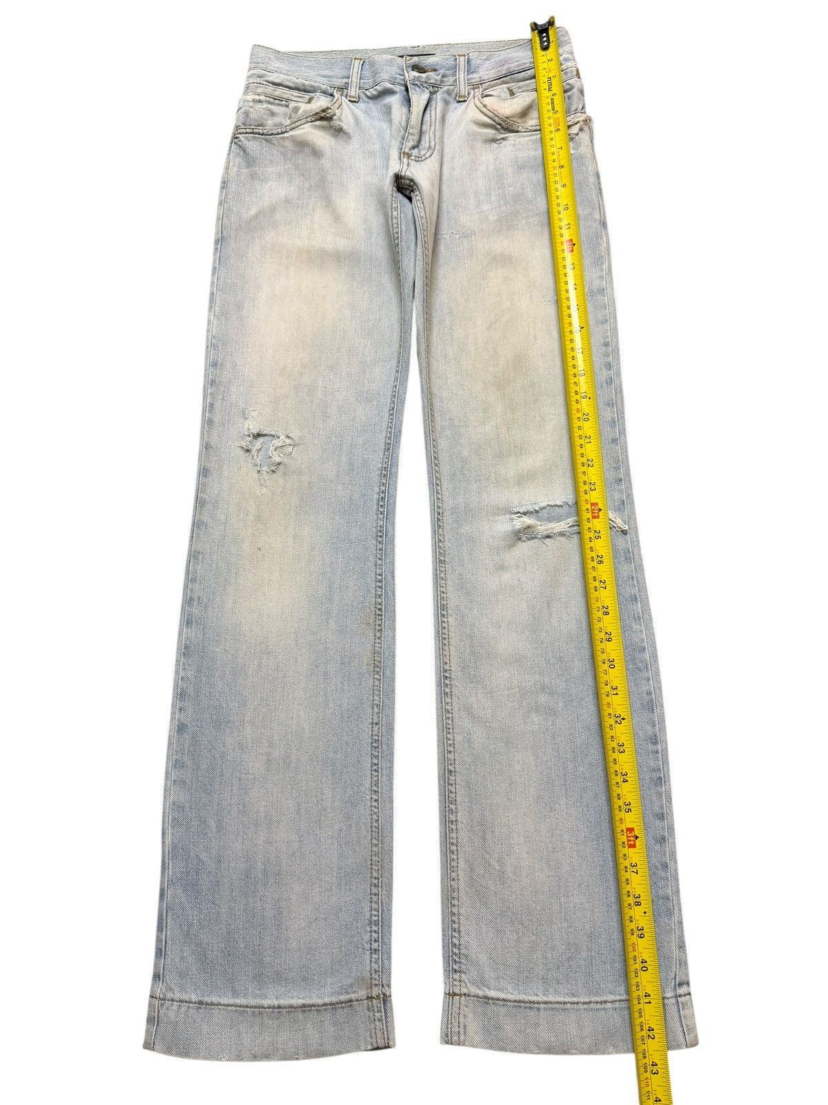 Dolce & Gabbana Vintage 90s Dolce & Gabbana Light Wash Distress Straight Leg Size US 30 / EU 46 - 8 Thumbnail