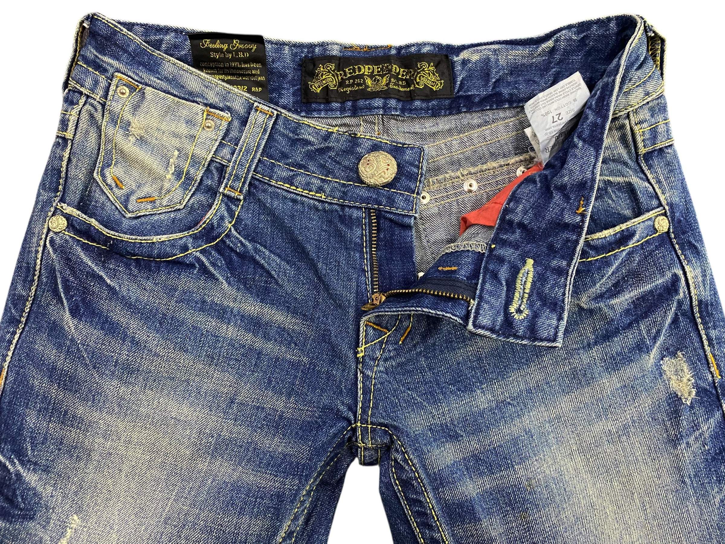 Japanese Brand Red Pepper Bootcut Flare Jeans Japanese Embroidered Jeans Size 27" / US 4 / IT 40 - 3 Thumbnail
