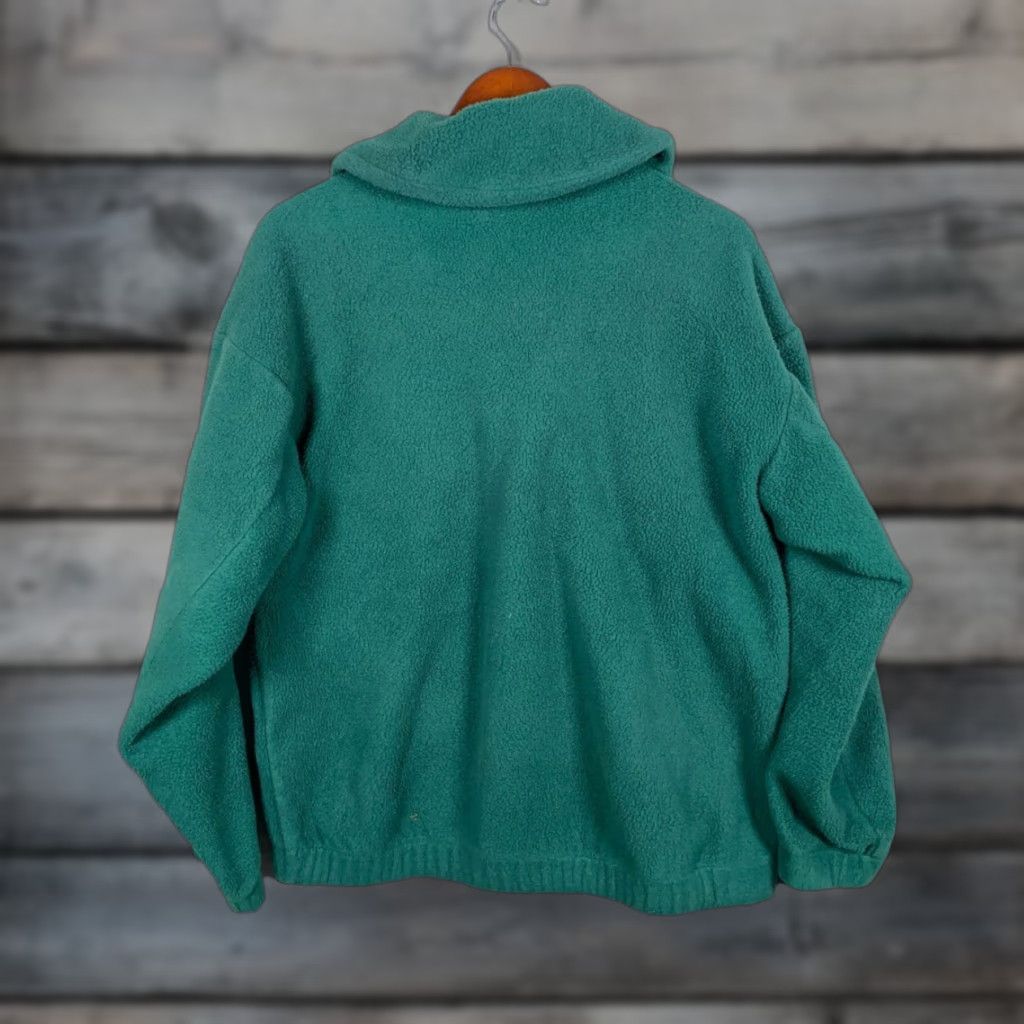 The North Face VINTAGE The North Face Jacket Green Purple 90s Zip Up Fleece Mens Large USA Made Retro Size US L / EU 52-54 / 3 - 1 Thumbnail