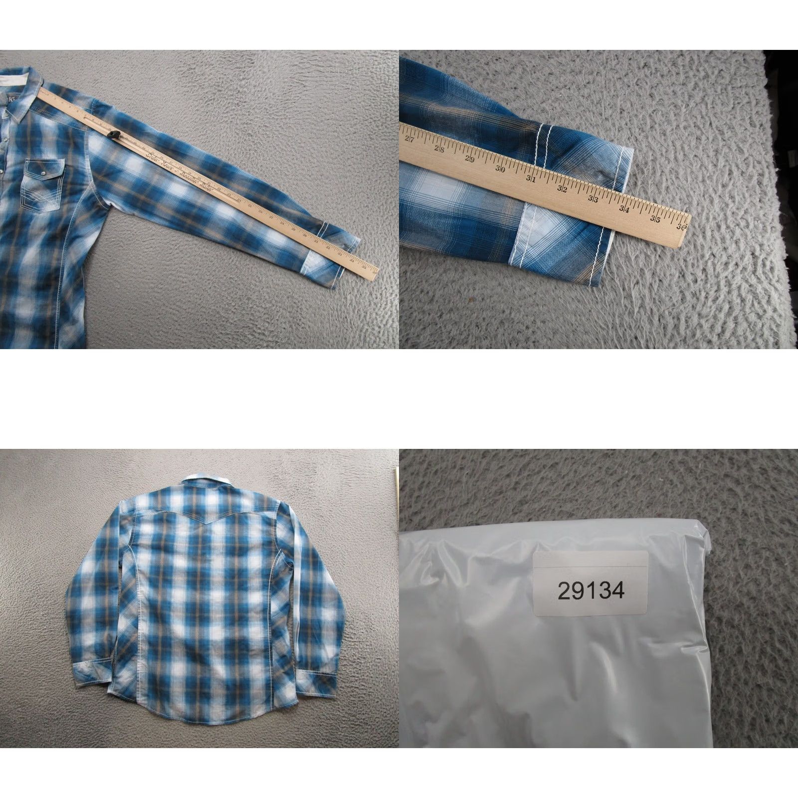 Vintage BKE Buckle Plaid Pearl Snap Shirt Men's XL Pockets Athletic Fit Western Rodeo Shirt Size US XL / EU 56 / 4 - 8 Thumbnail