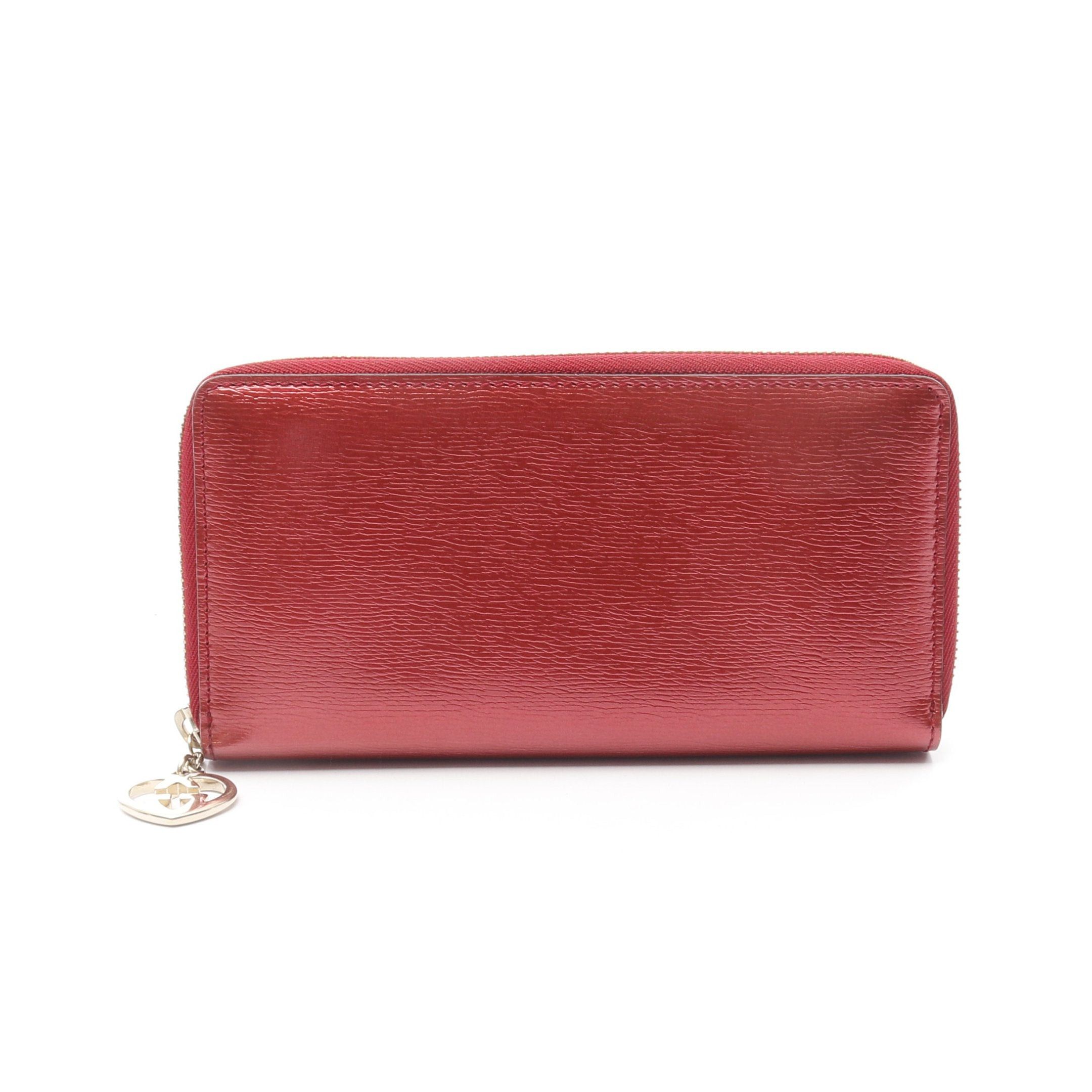 Gucci Gucci Lovely Round Zipper Long Wallet Leather Pink Red Size ONE SIZE - 1 Thumbnail