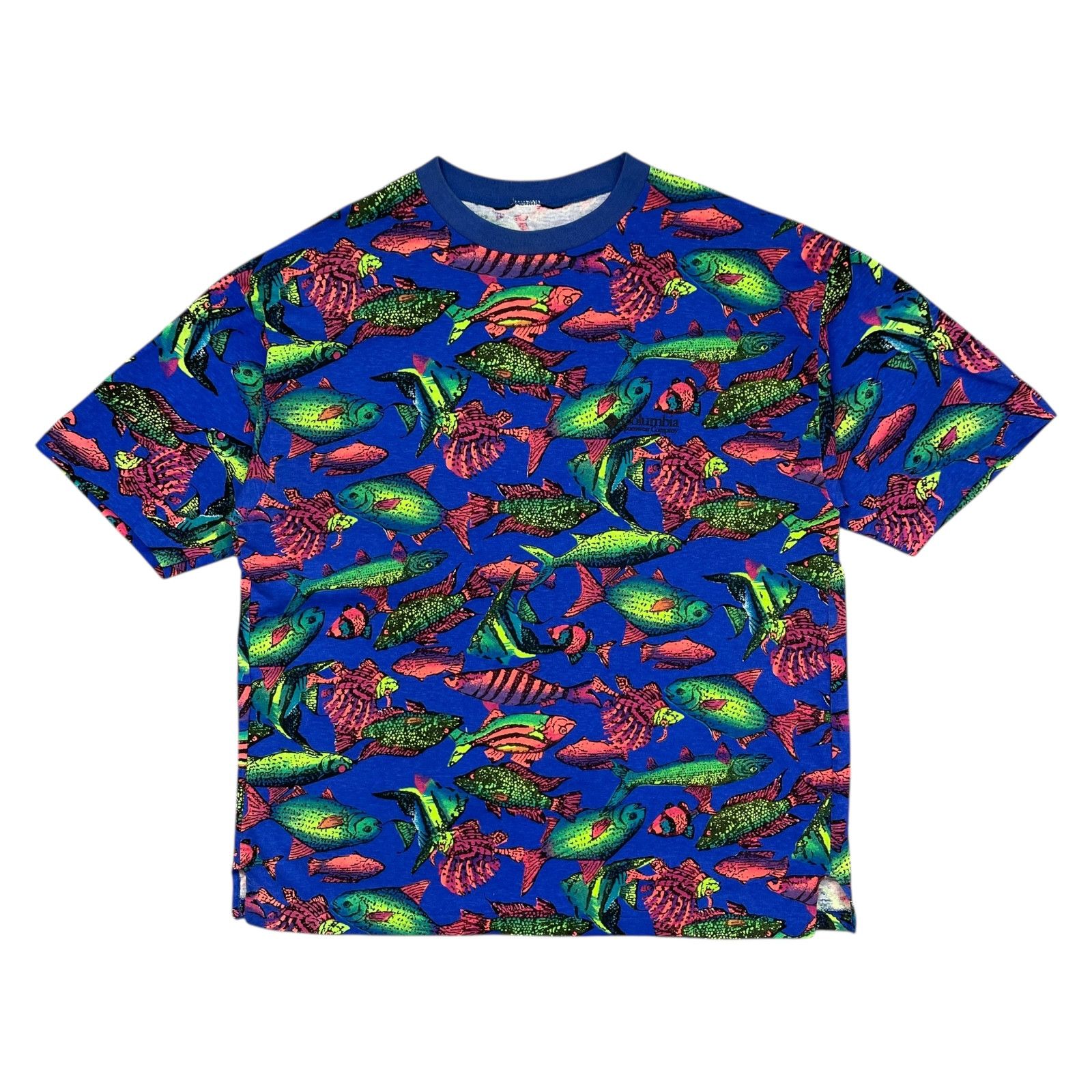 Columbia VTG 90s MULTI FISH ALL OVER PRINT AOP T-SHIRT SIZE XL Size US XL / EU 56 / 4 - 1 Thumbnail