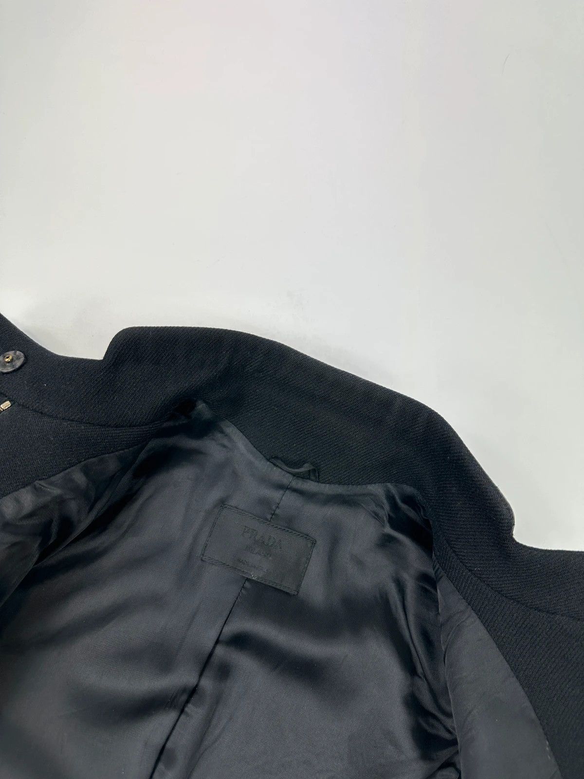 Prada Prada Milano FW1999 Black Wool & Leather Jacket Size S / US 4 / IT 40 - 11 Thumbnail
