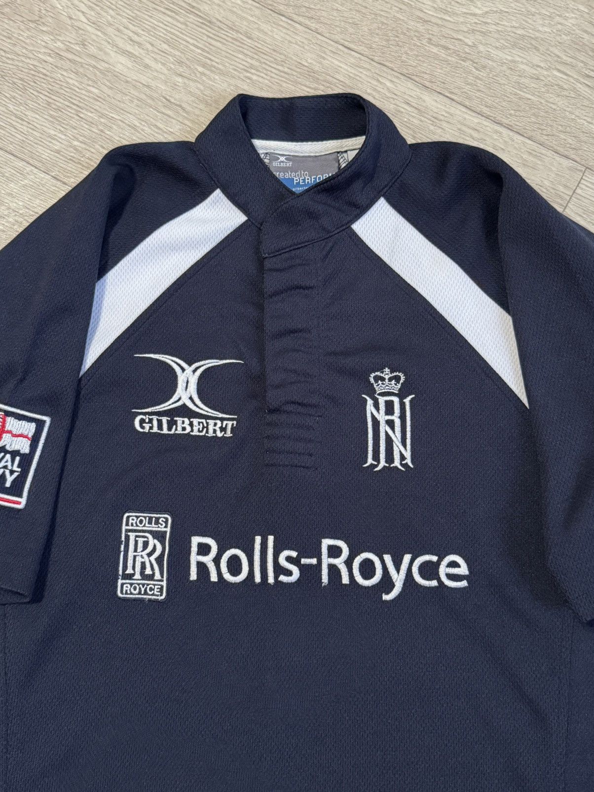 Vintage 🔷Vintage Rolls-Royce Gilbert Royal Navy Rugby Jersey🔷 Size US L / EU 52-54 / 3 - 3 Thumbnail