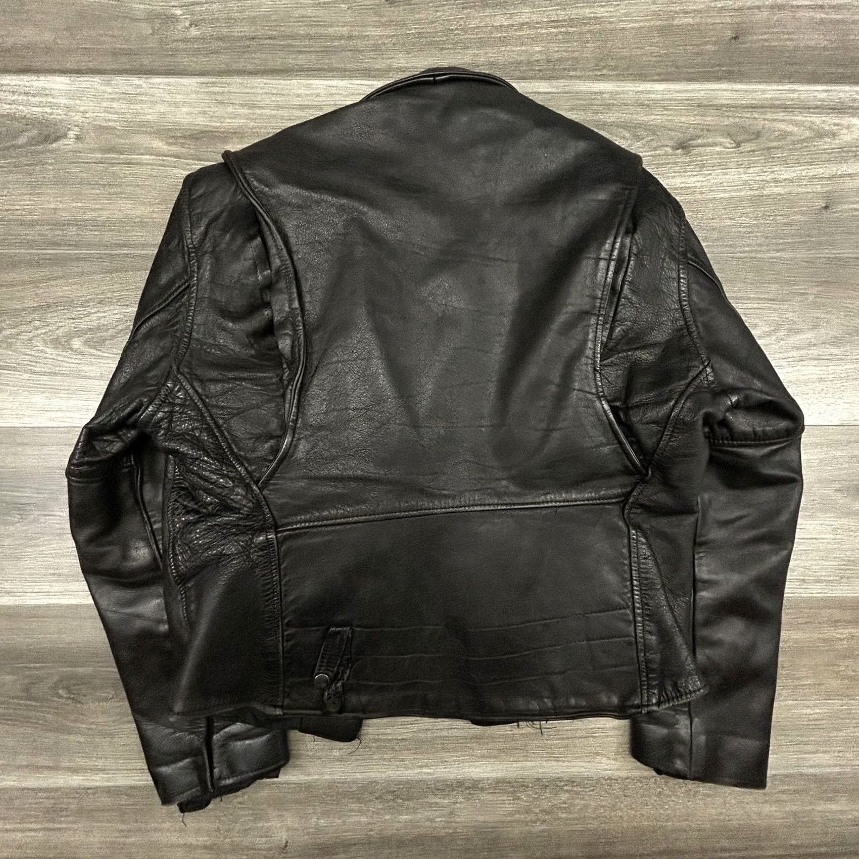Vintage VINTAGE American Vintage Leather Motorcycle Jacket Mens L Black Talon Zipper Biker USA Size US L / EU 52-54 / 3 - 2 Thumbnail