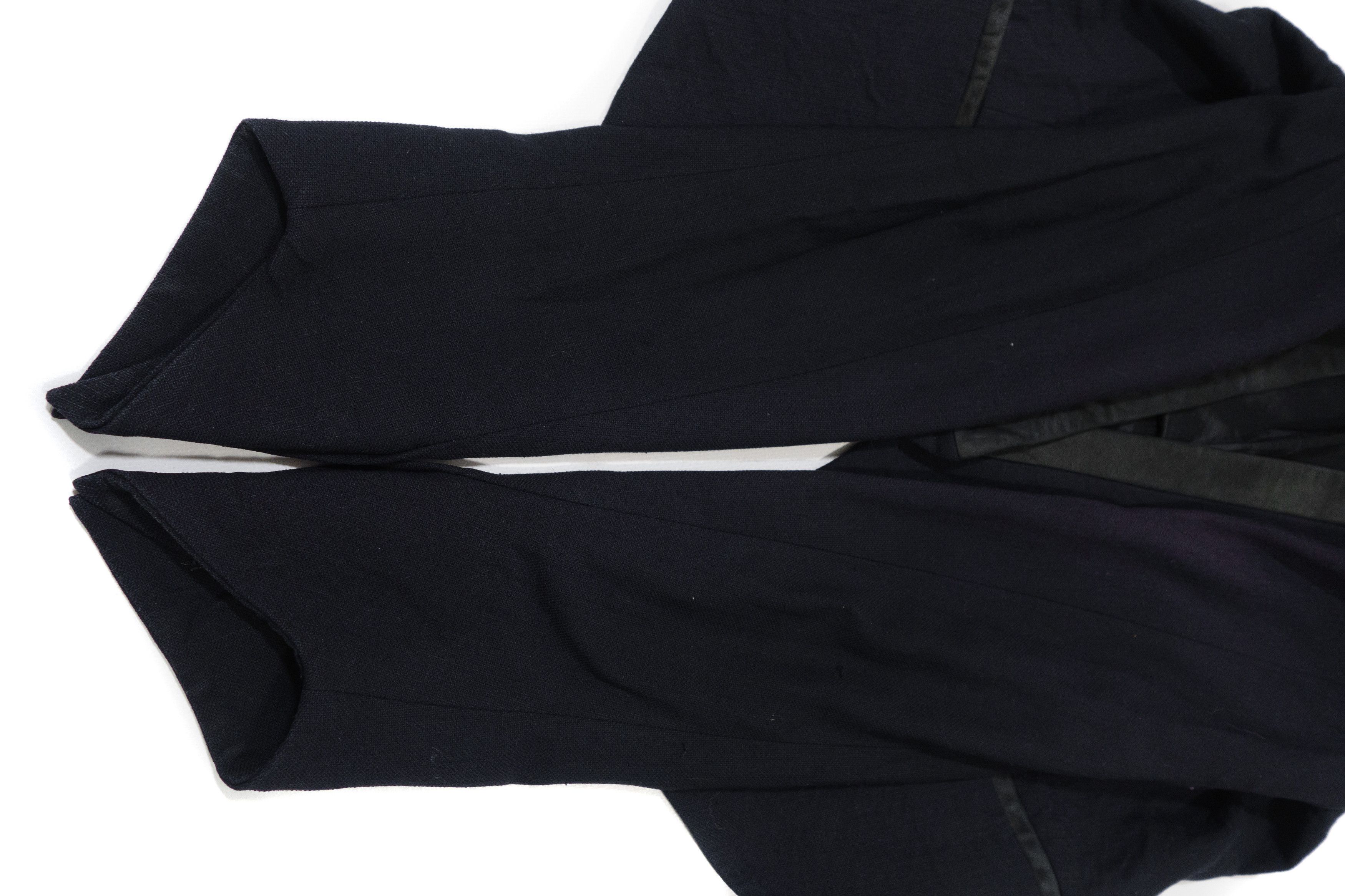 Helmut Lang Cropped Le Smoking Jacket Blazer Lamb Leather Trim Size XS / US 0-2 / IT 36-38 - 6 Thumbnail