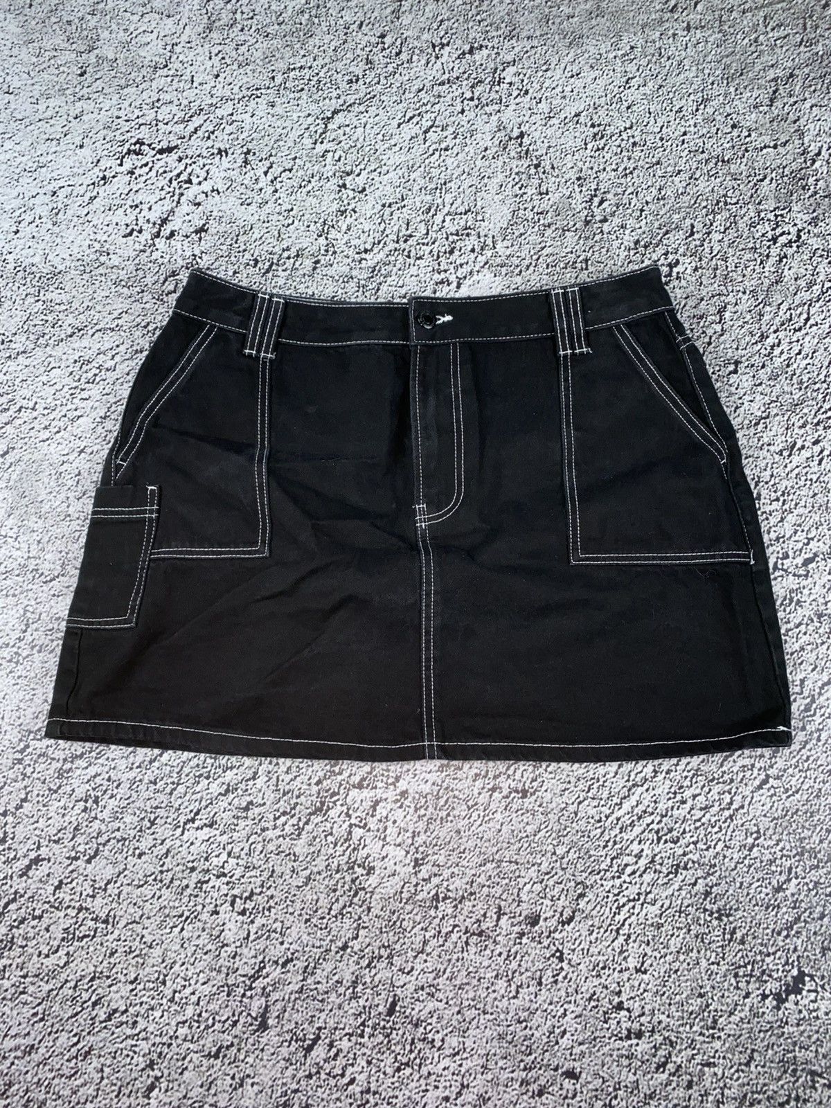 Japanese Brand Vintage Y2K white stitch denim mini skirt 00s juicy style Size 32" / US 10 / IT 46 - 1 Thumbnail