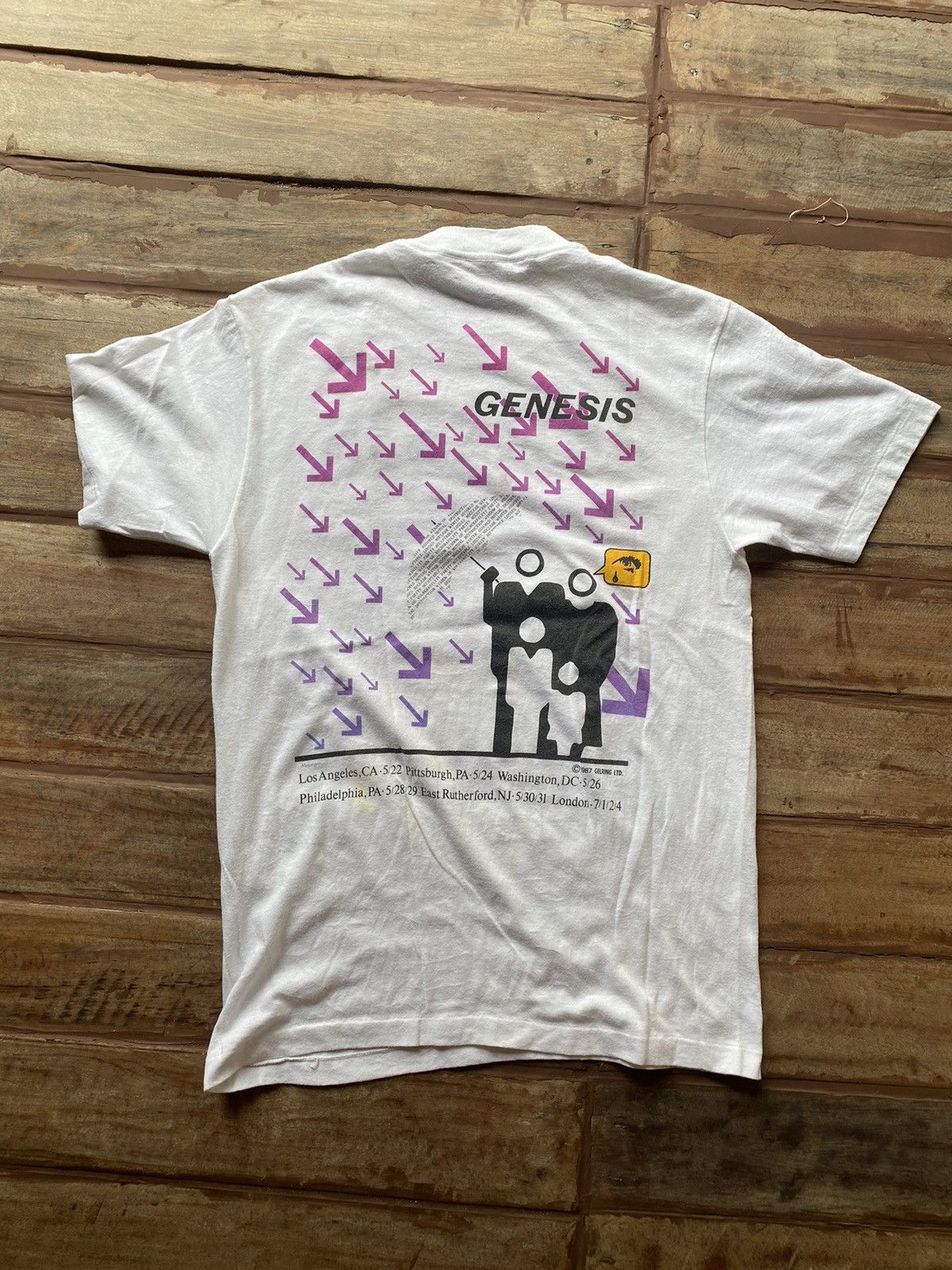 Band Tees × Vintage Vintage 1987 Genesis Band T Shirts Size US L / EU 52-54 / 3 - 6 Thumbnail