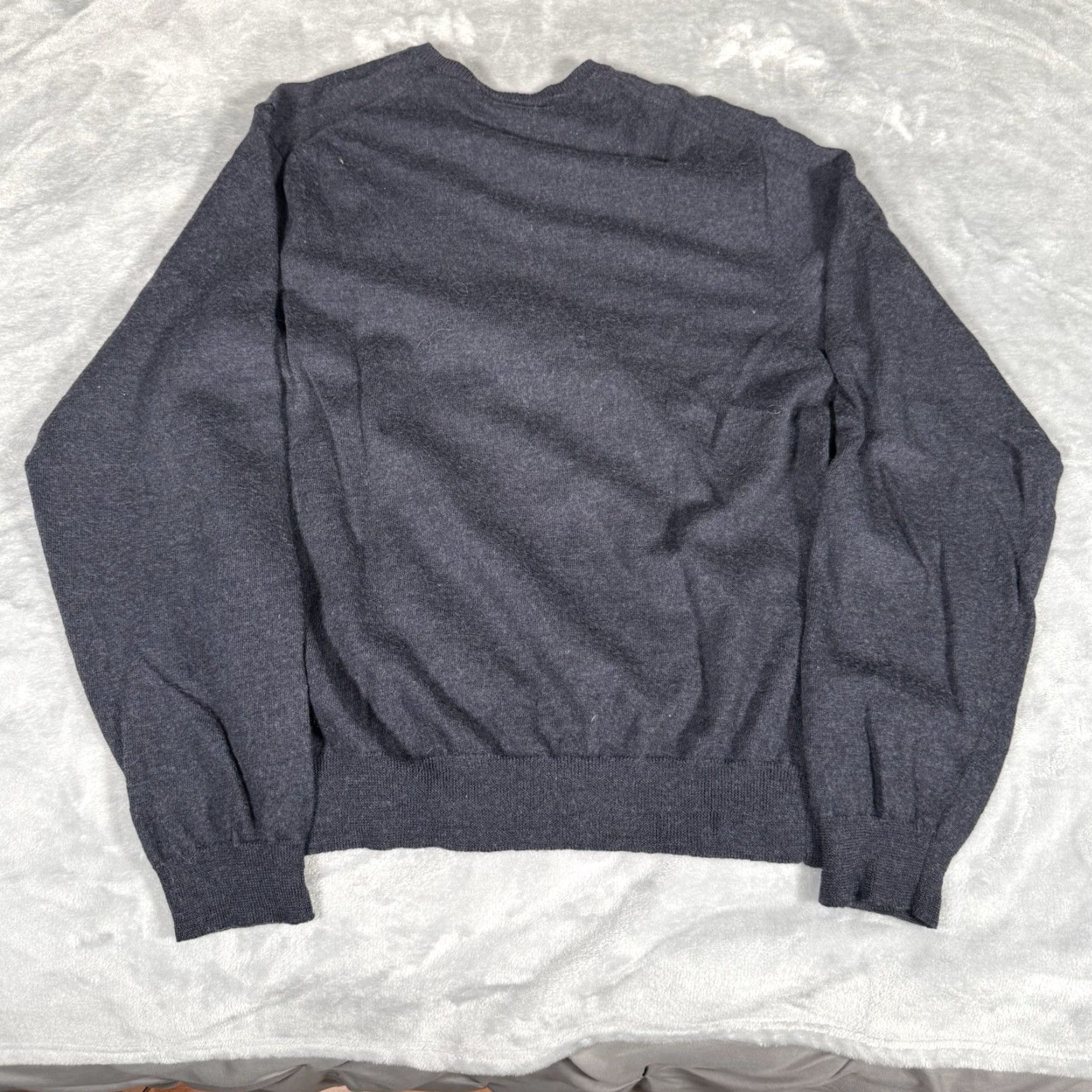 Brooks Brothers VINTAGE Brooks Brothers Sweater V-Neck Wool Mens L Slim Faded Blue 90s Pullover Knit Solid Logo Size US M / EU 48-50 / 2 - 4 Thumbnail