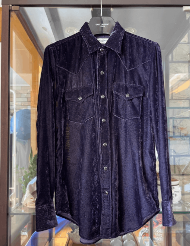 Saint Laurent Paris SLP shirt with cat's-eye buttons and glitter Size US M / EU 48-50 / 2 - 1 Thumbnail