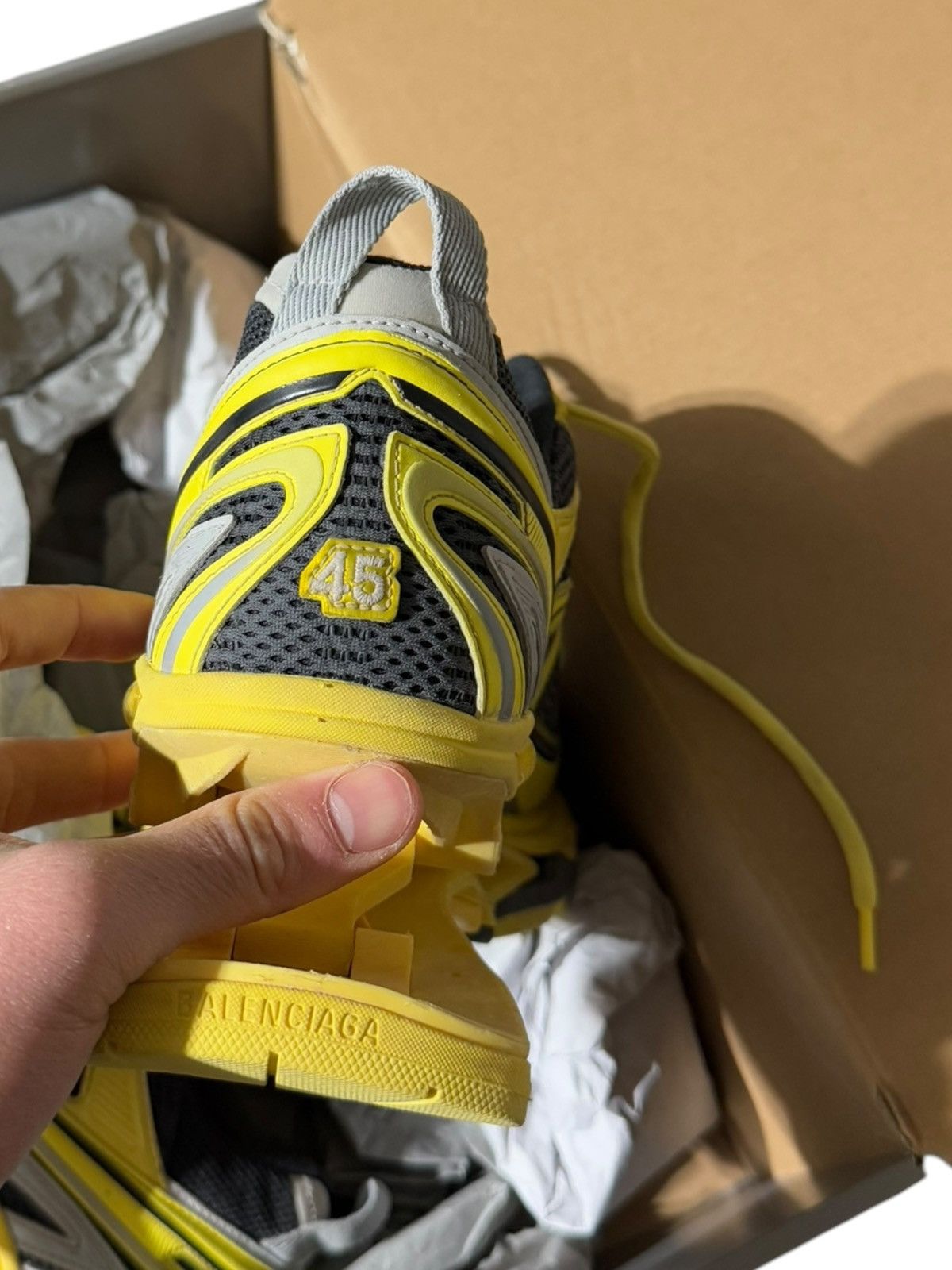 Balenciaga RARE Yellow Lightning X-Pander (X Pander) Heel Sneaker Size US 12 / EU 45 - 9 Thumbnail