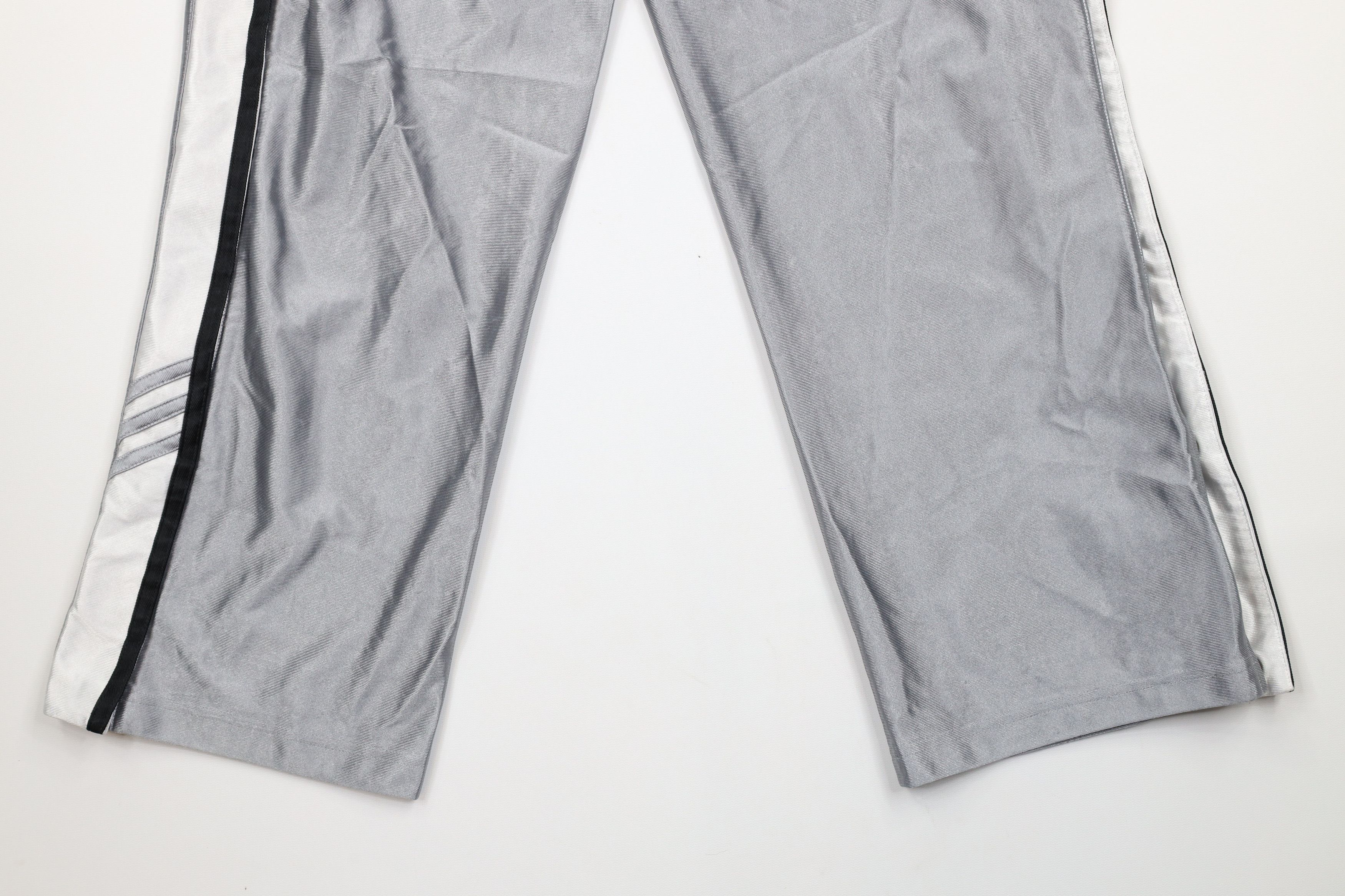 Adidas × Vintage Vintage Adidas Striped Wide Leg Tearaway Sweatpants Silver Size US 32 / EU 48 - 12 Thumbnail