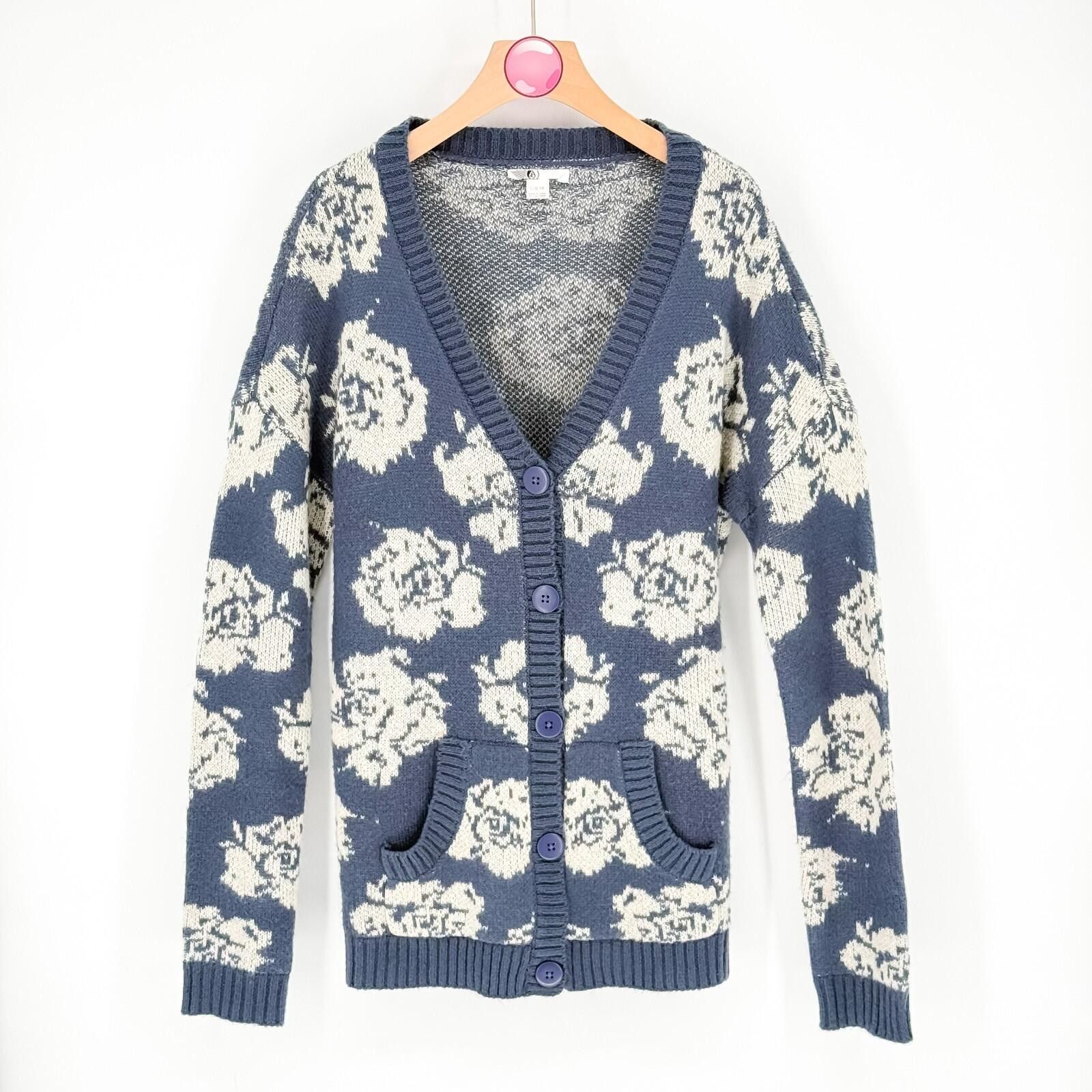 Volcom Volcom Hunny Bunny Cardigan Floral Button Sweater Women L Size L / US 10 / IT 46 - 1 Thumbnail