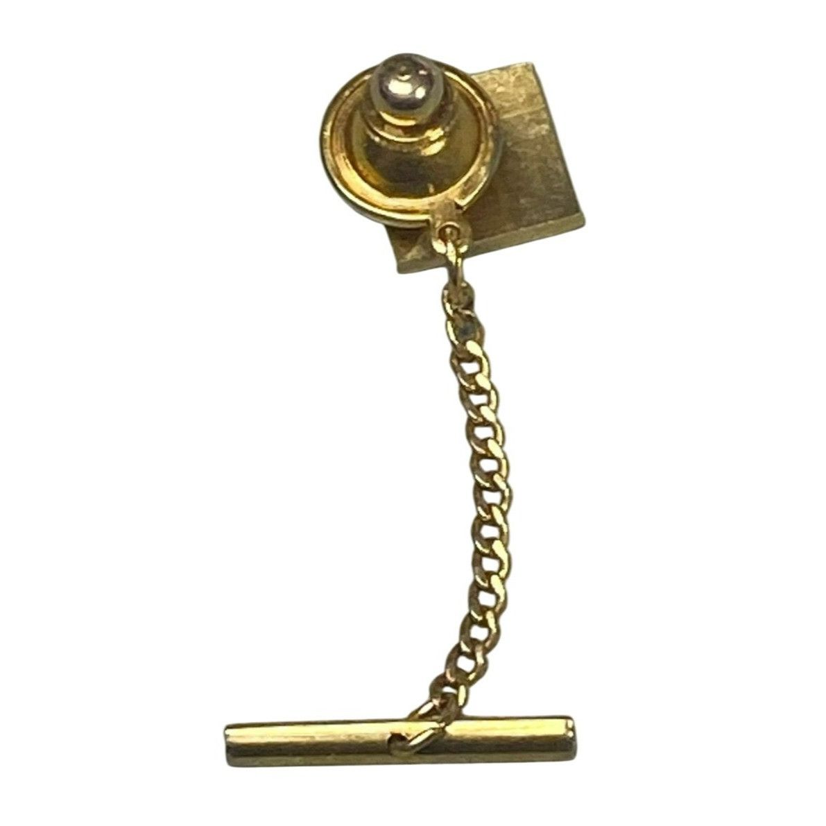 Other Vintage Gold Tone Tie Tack With Chain & Bar Size ONE SIZE - 4 Thumbnail