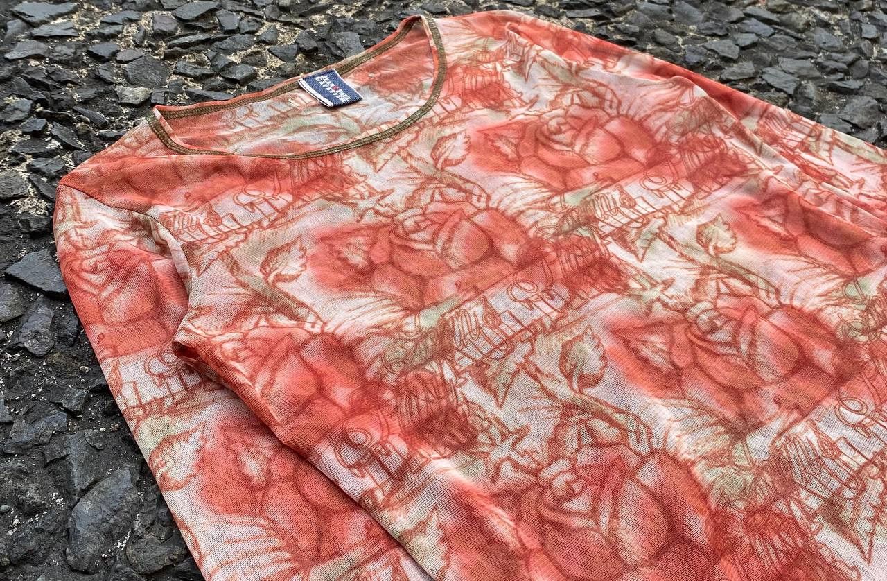 Jean Paul Gaultier Jean Paul Gaultier - 2000s Roses Mesh Shirt Size M / US 6-8 / IT 42-44 - 2 Thumbnail