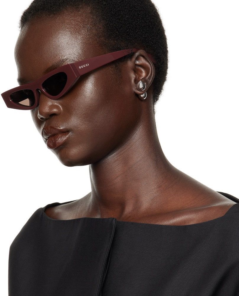Gucci Burgundy Cat Eye Sunglasses Size ONE SIZE - 2 Thumbnail