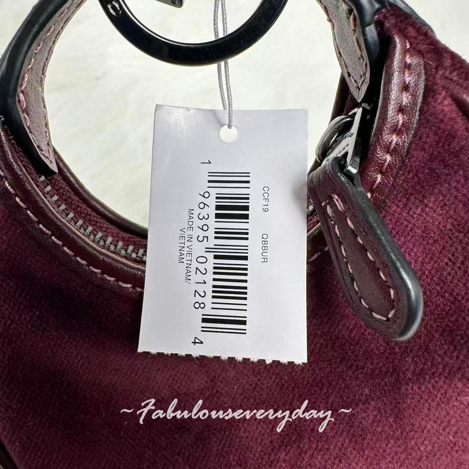 Coach Coach Mini Carmen Charm Keychain Velvet Gunmetal Burgundy Size ONE SIZE - 8 Thumbnail
