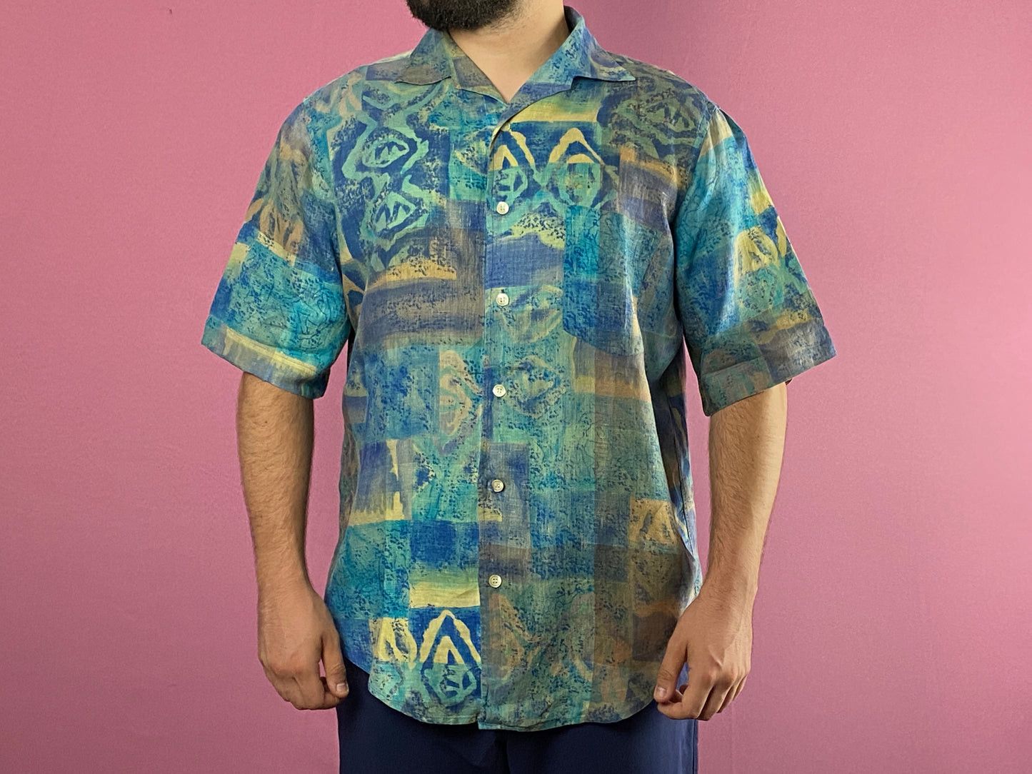 Fjallraven × Vintage Bally Vintage Men's Abstract Print Short Sleeve Shirt - M Size US M / EU 48-50 / 2 - 4 Thumbnail