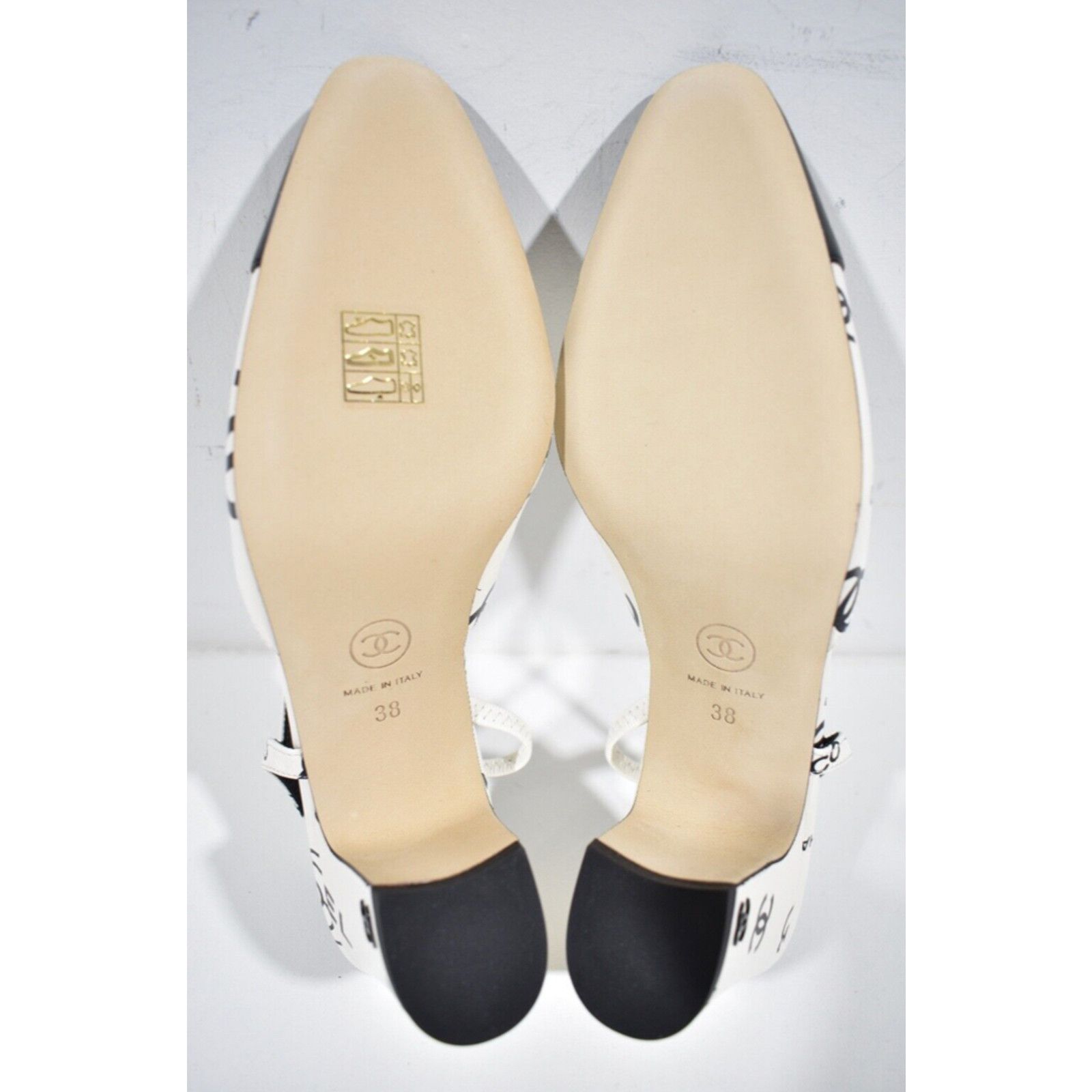 23P Mademoiselle Coco Sling CC Logo Slingback Sandal Heel 38