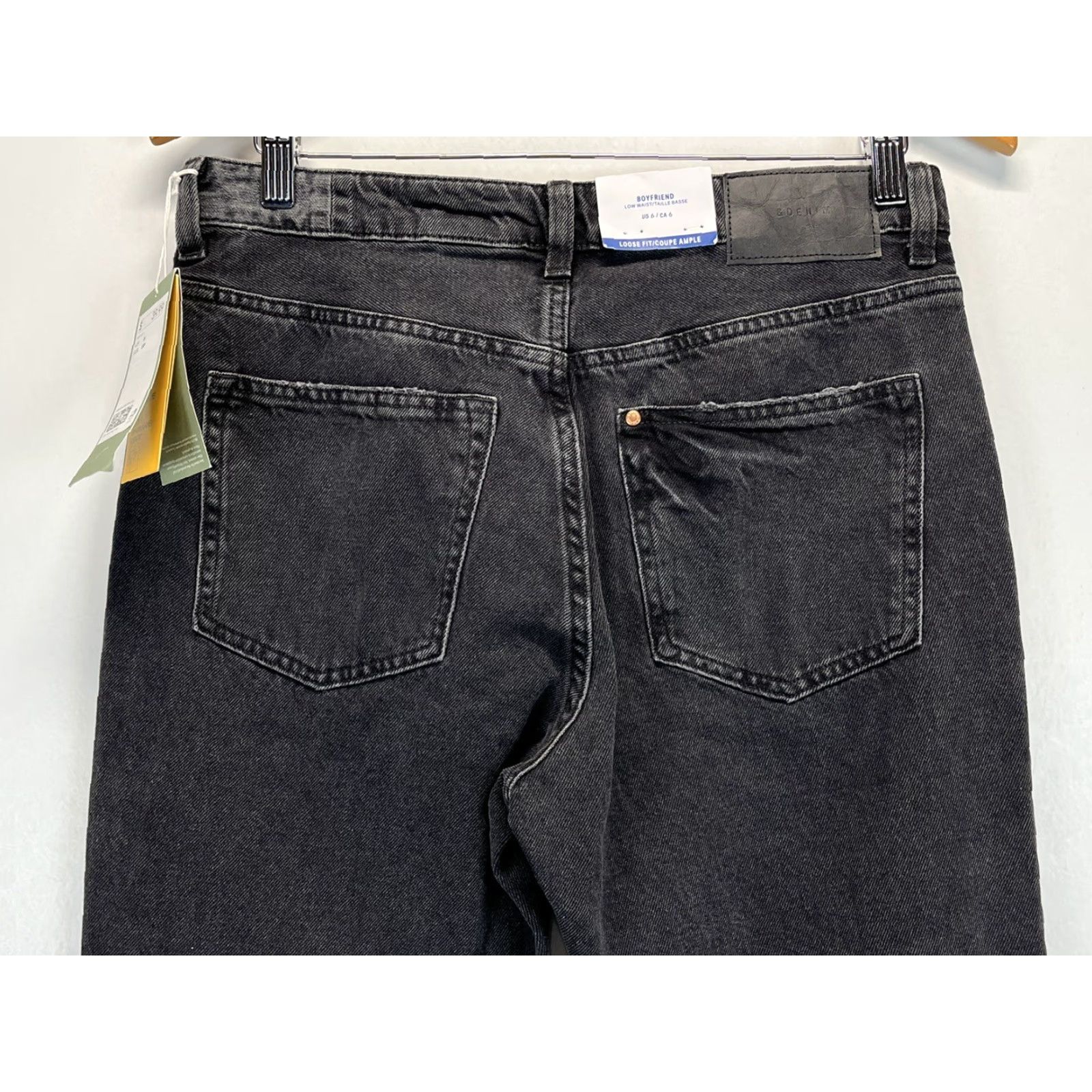 H&M H&M Jeans - Womens Boyfriend Distressed Low Waist Destroyed Denim 6 Light Black (Loose Fit) 27" Inseam Size 28" / US 6 / IT 42 - 4 Thumbnail
