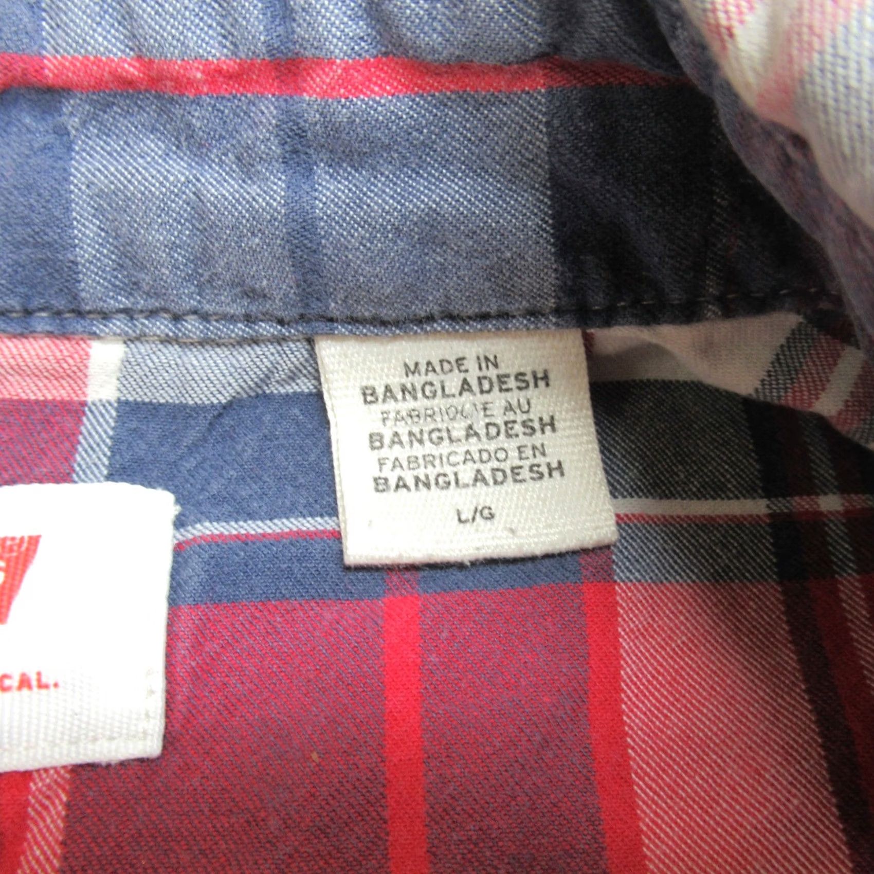 Levi's Levi'S Red Plaid Shirt Men Large Size Size US L / EU 52-54 / 3 - 5 Thumbnail