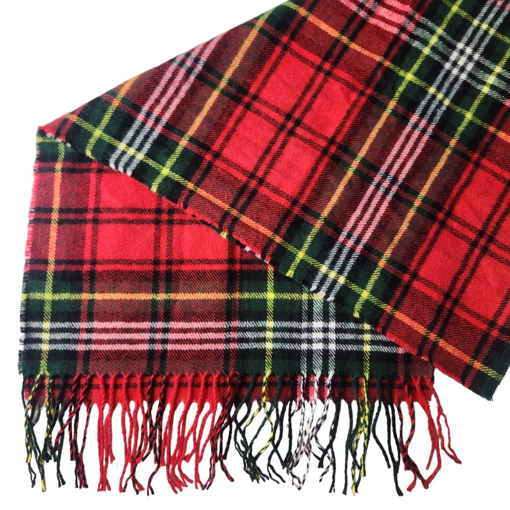 Steve Madden Steve Madden Scarf Red Plaid Tartan Fringe Edges One Size Wide Classic Size ONE SIZE - 5 Thumbnail