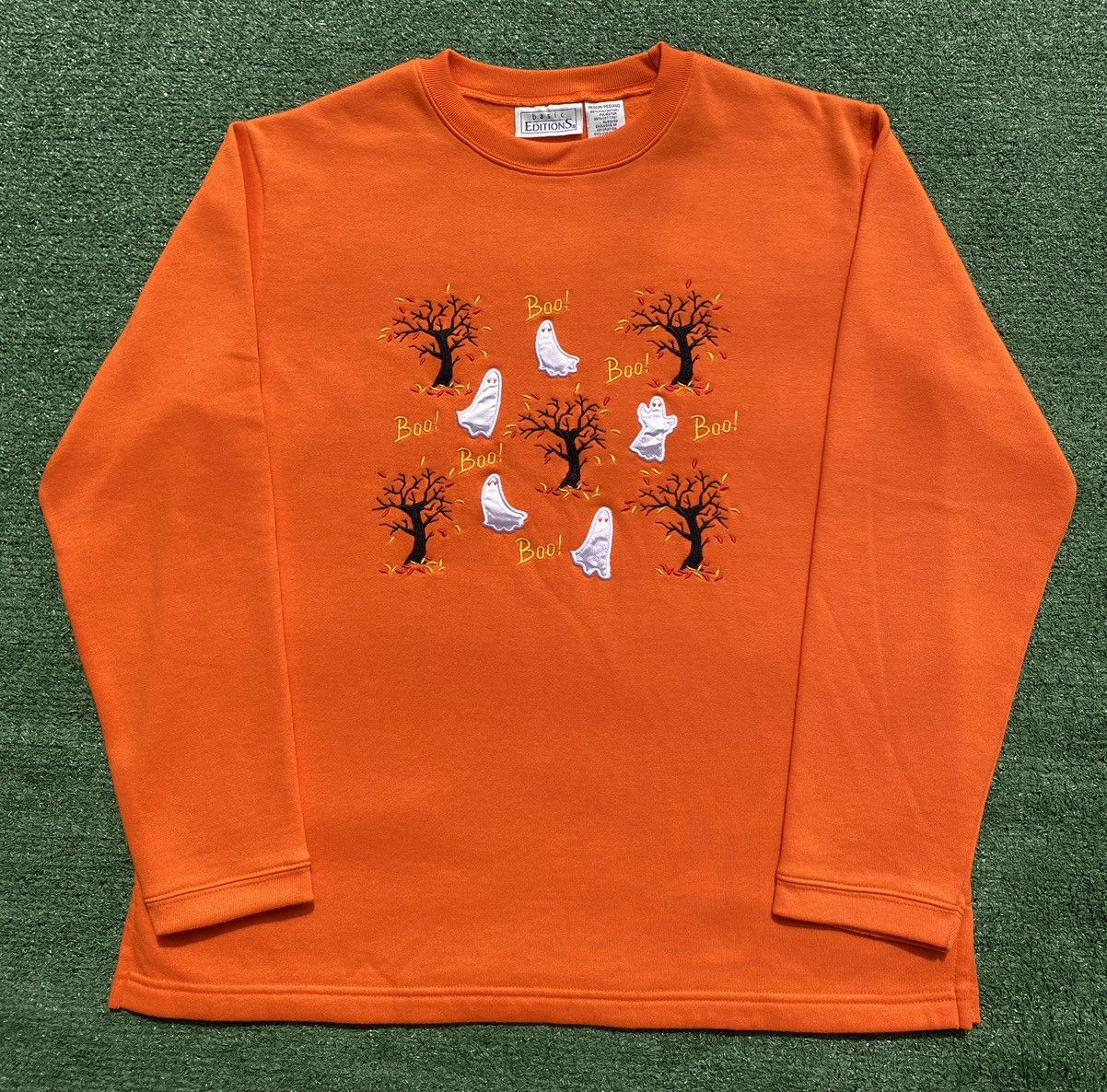 Basic Editions VTG 90’s Halloween Ghost Tree Sweatshirt Women’s SZ Large Size L / US 10 / IT 46 - 1 Thumbnail
