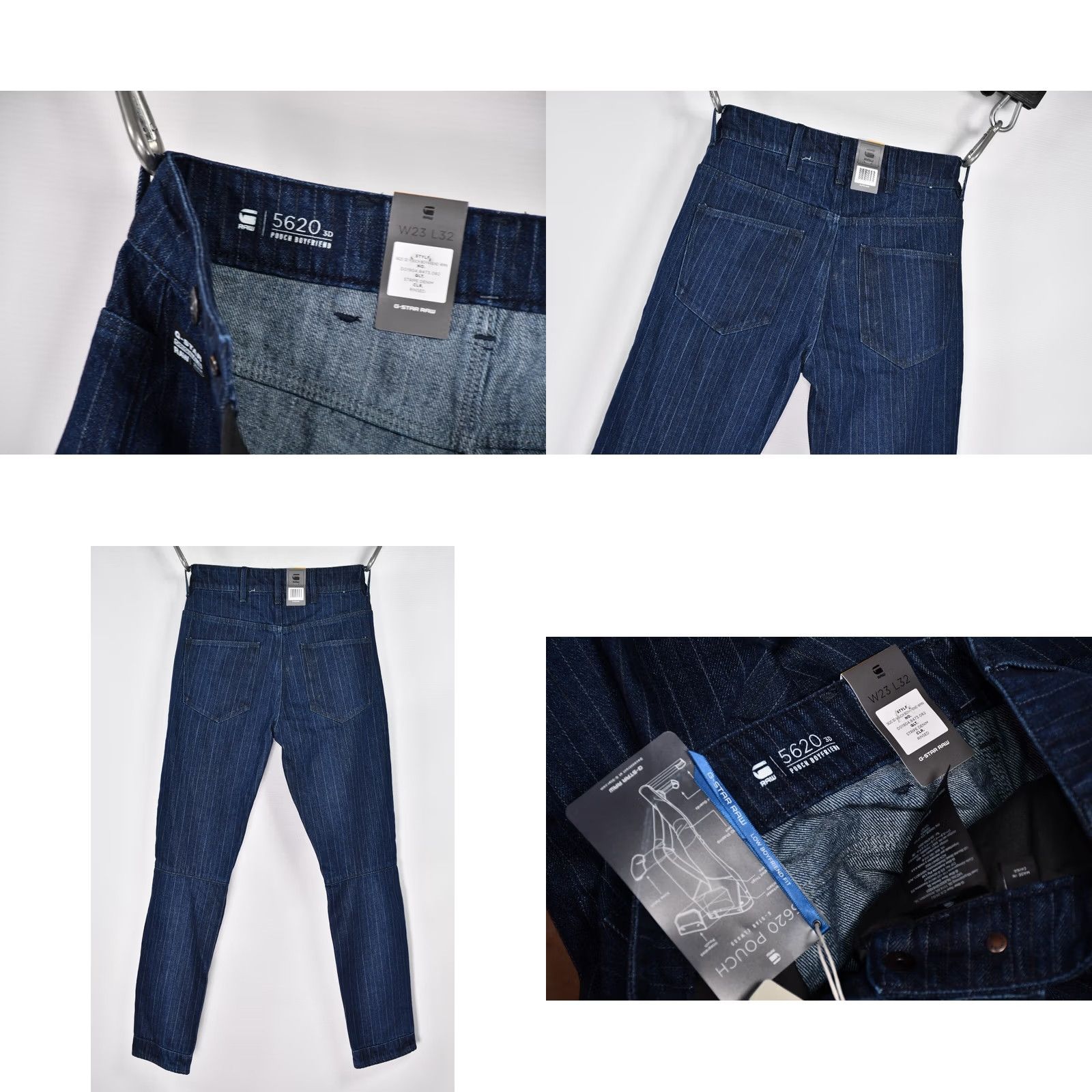 G-Star G-Star 5620 3D POUCH STRIPE DENIM RINSED WOMEN Jeans W23 L32 Boyfriend XS Size 40" / US 18 - 8 Thumbnail