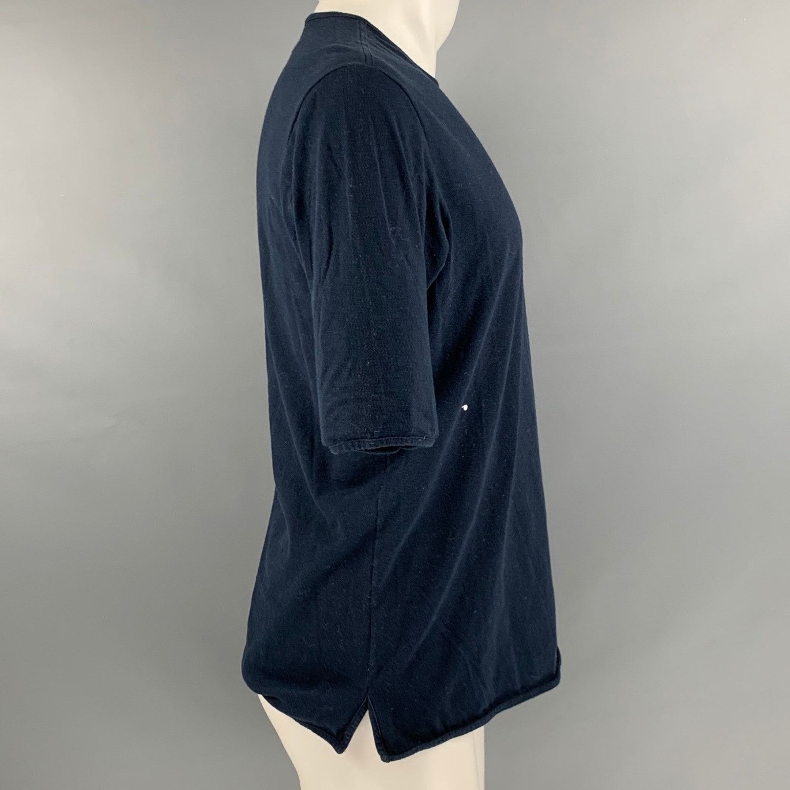 Other Navy White Embroidery Cotton Polyamide Crew Neck T-shirt Size US M / EU 48-50 / 2 - 2 Thumbnail