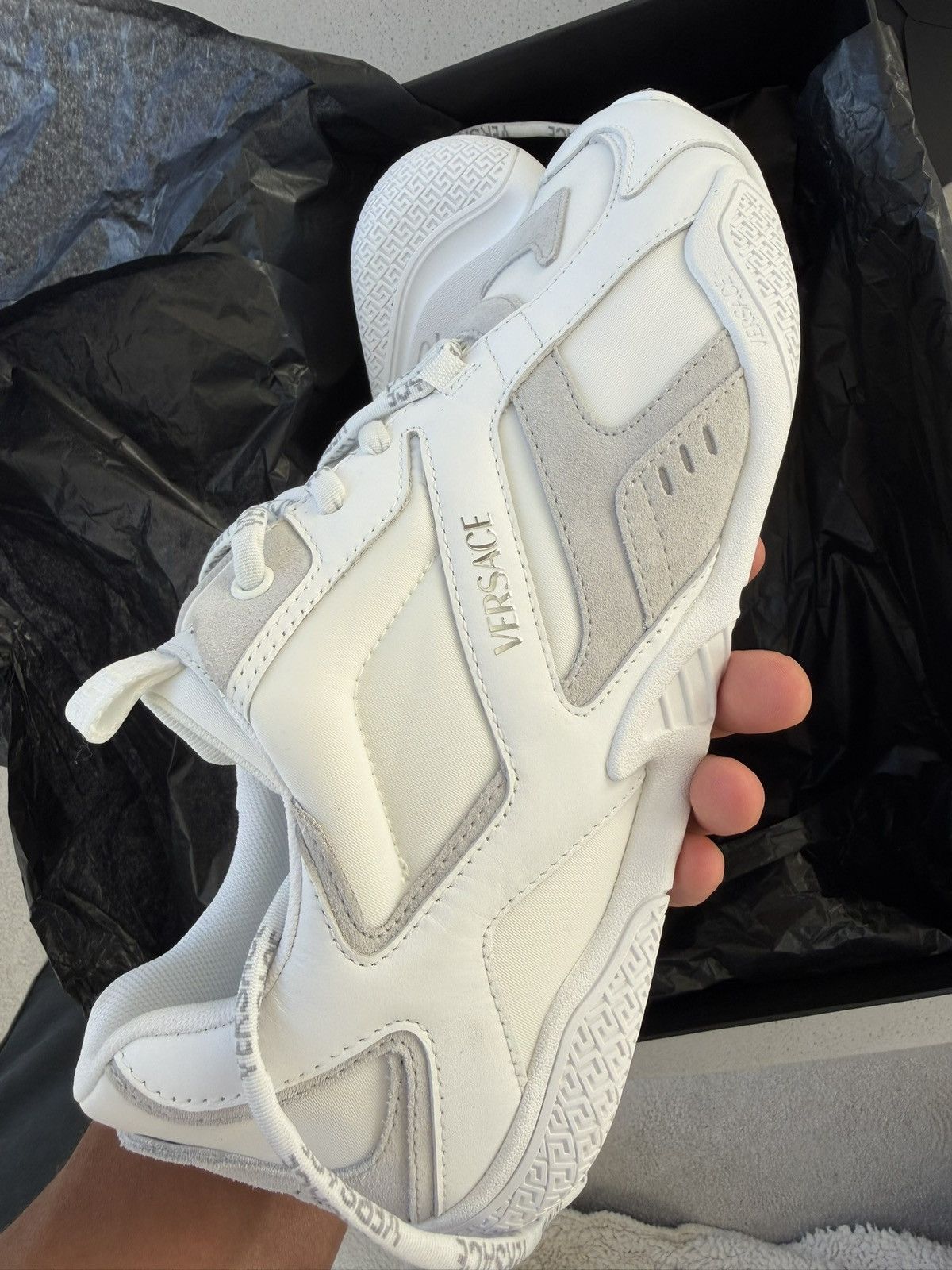 Versace Versace Sneaker Crosta Leather White Size US 9 / EU 42 - 5 Thumbnail