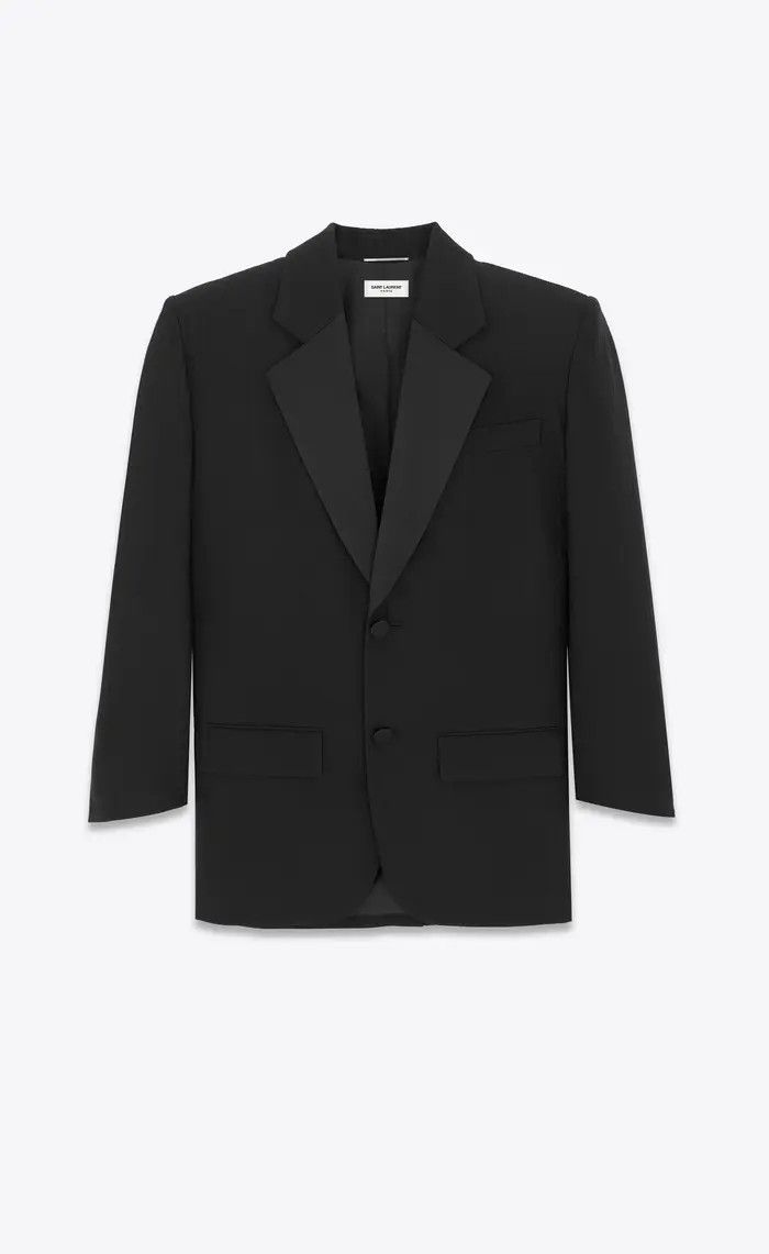 Saint Laurent Paris o1la1rc1a1225 782775 Unisex Oversized Tuxedo Jacket in Black Size US XL / EU 56 / 4 - 1 Thumbnail