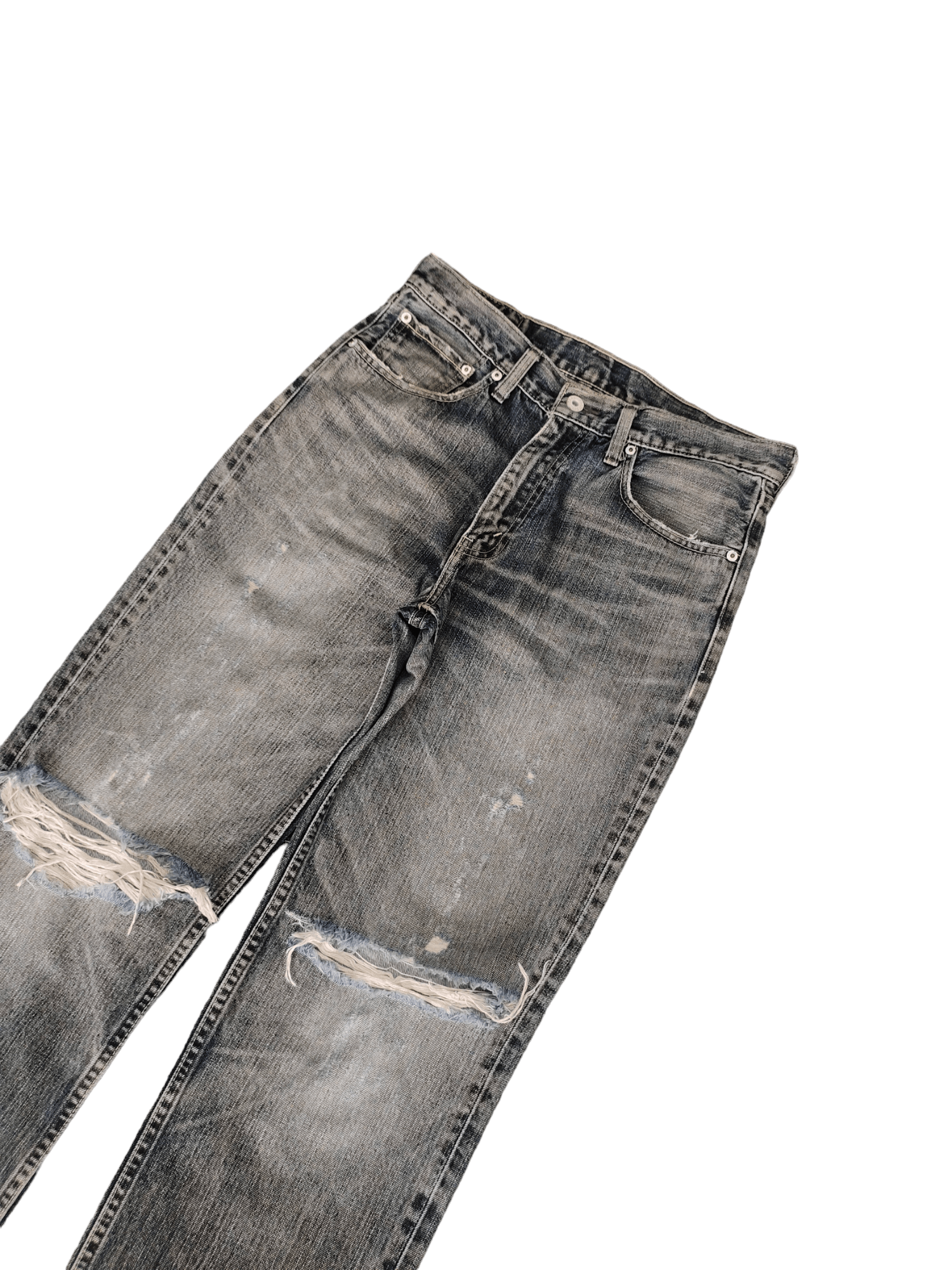Levi's Vintage Levis Distress Faded Destroy Knee Denim Jeans Size US 32 / EU 48 - 6 Thumbnail