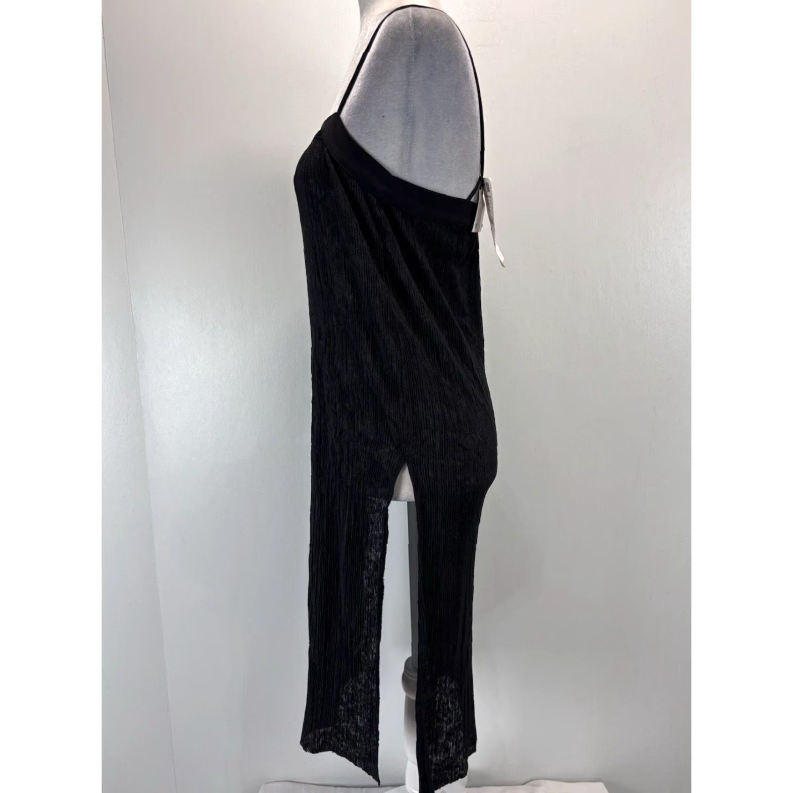 Zara Zara Black Tunic Top Sz Small Women’s Spaghetti Straps High Semi Sheer NEW! Size S / US 4 / IT 40 - 2 Thumbnail
