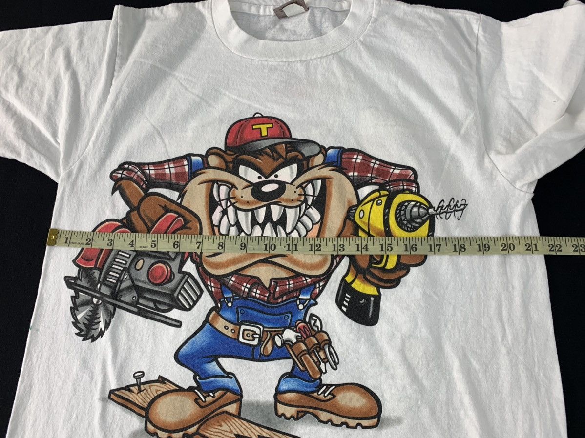 Vintage Looney Tunes Taz Devil Handyman Carpenter Mirror Screen Tee Size US L / EU 52-54 / 3 - 8 Thumbnail