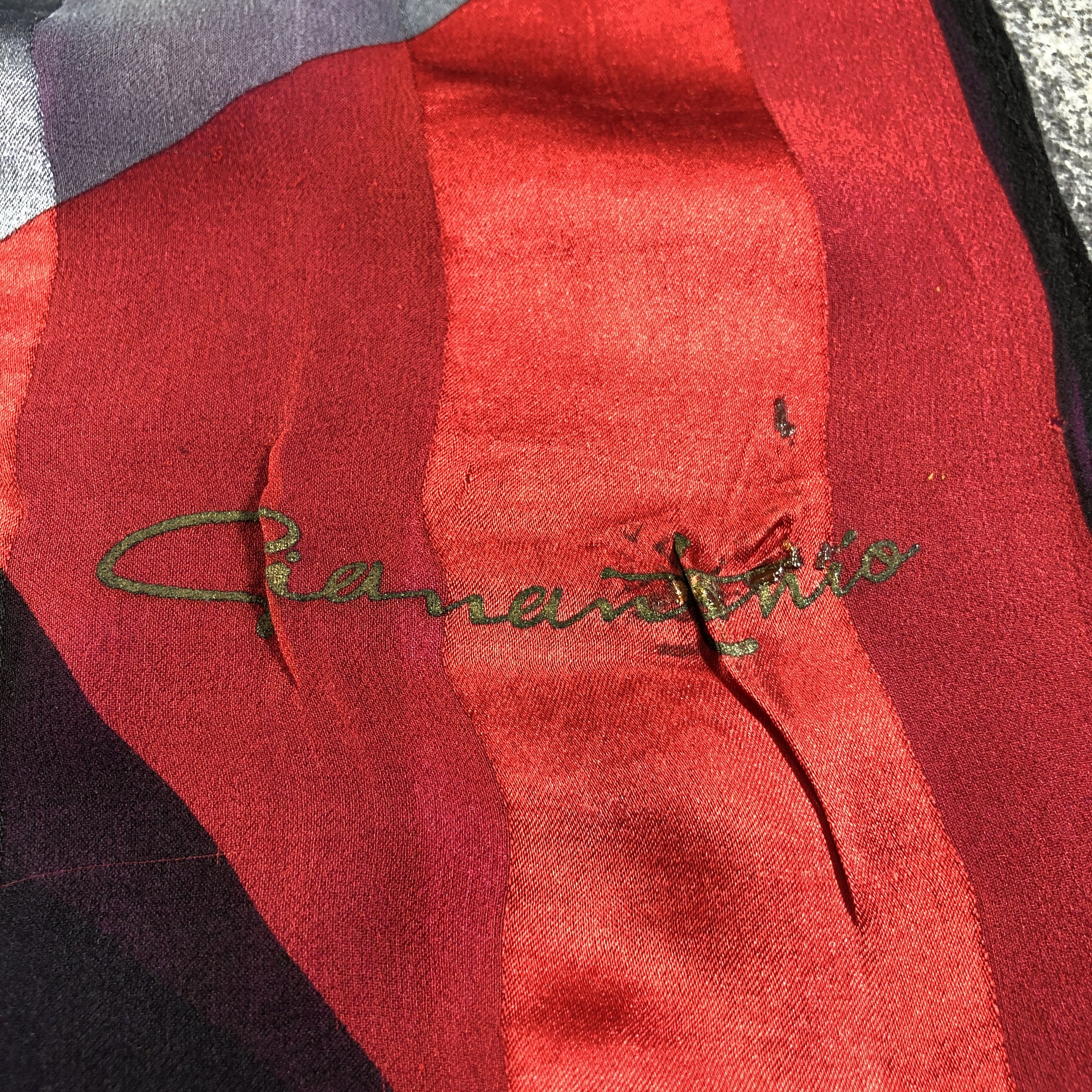 Vintage Giementorio Hand Rolled Silk Scarf Stole M1035 Size ONE SIZE - 4 Thumbnail