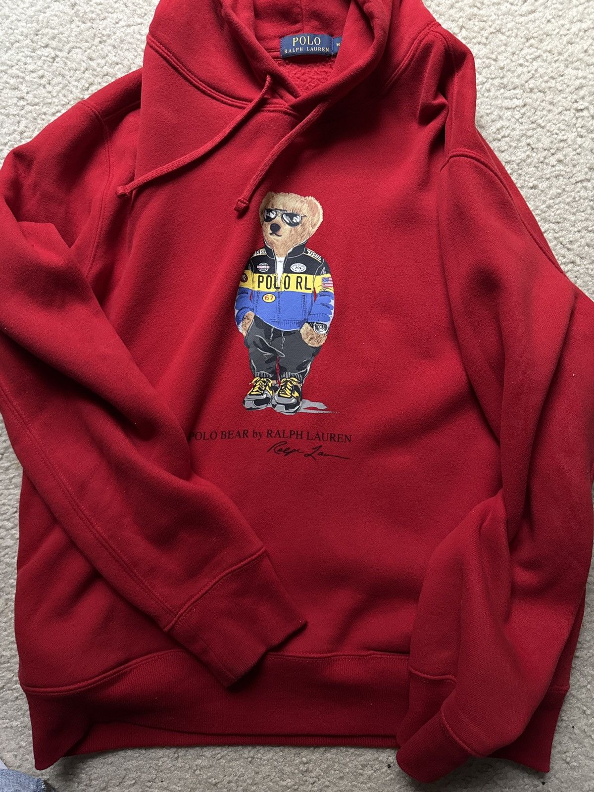 Ralph Lauren Red Polo Bear Hoodie Size US M / EU 48-50 / 2 - 1 Thumbnail